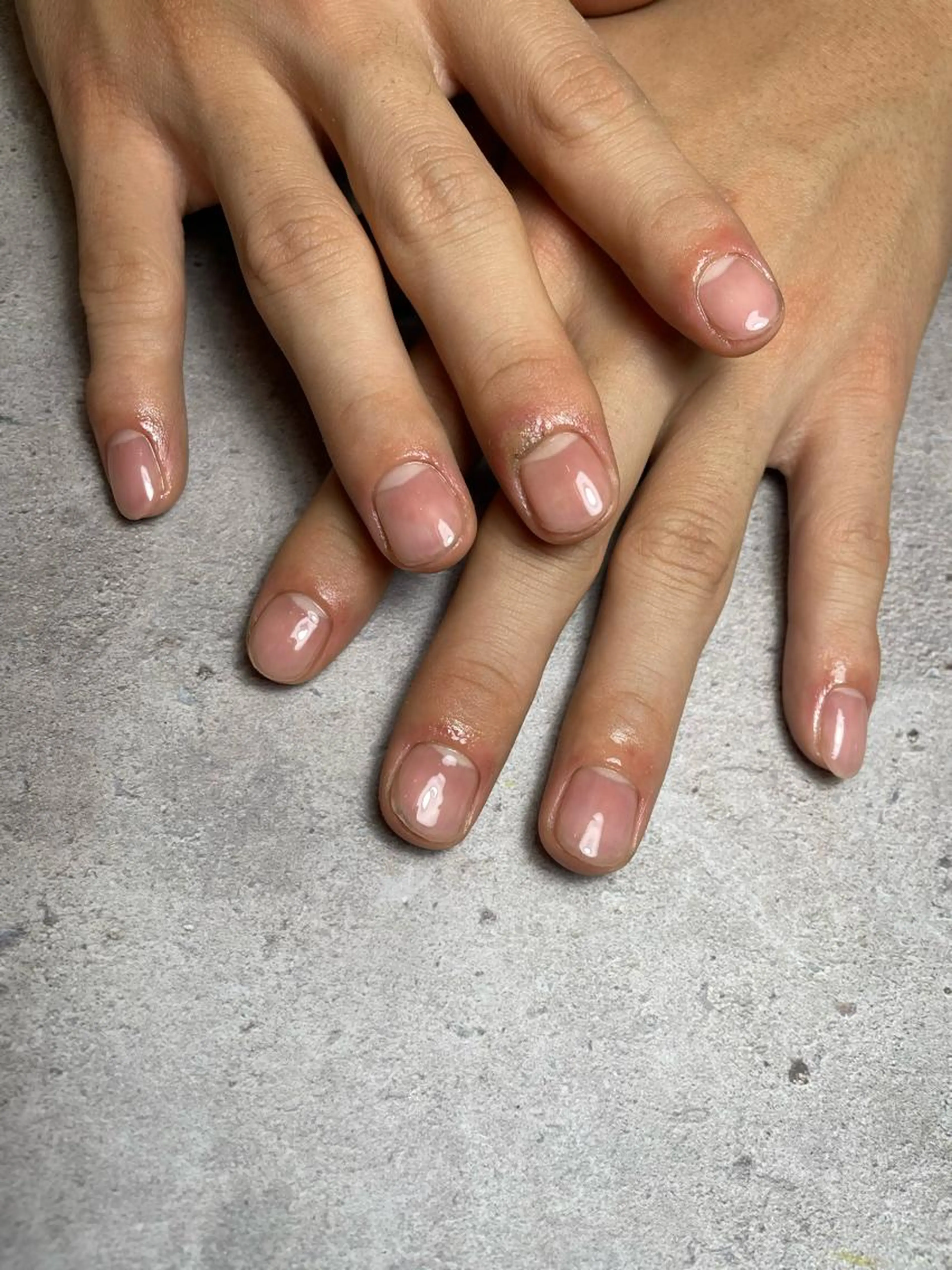 マニキュア❤︎ネイルオフ込み💅甘皮処理→クリアベースコート&トップコート艶ケア✨の写真