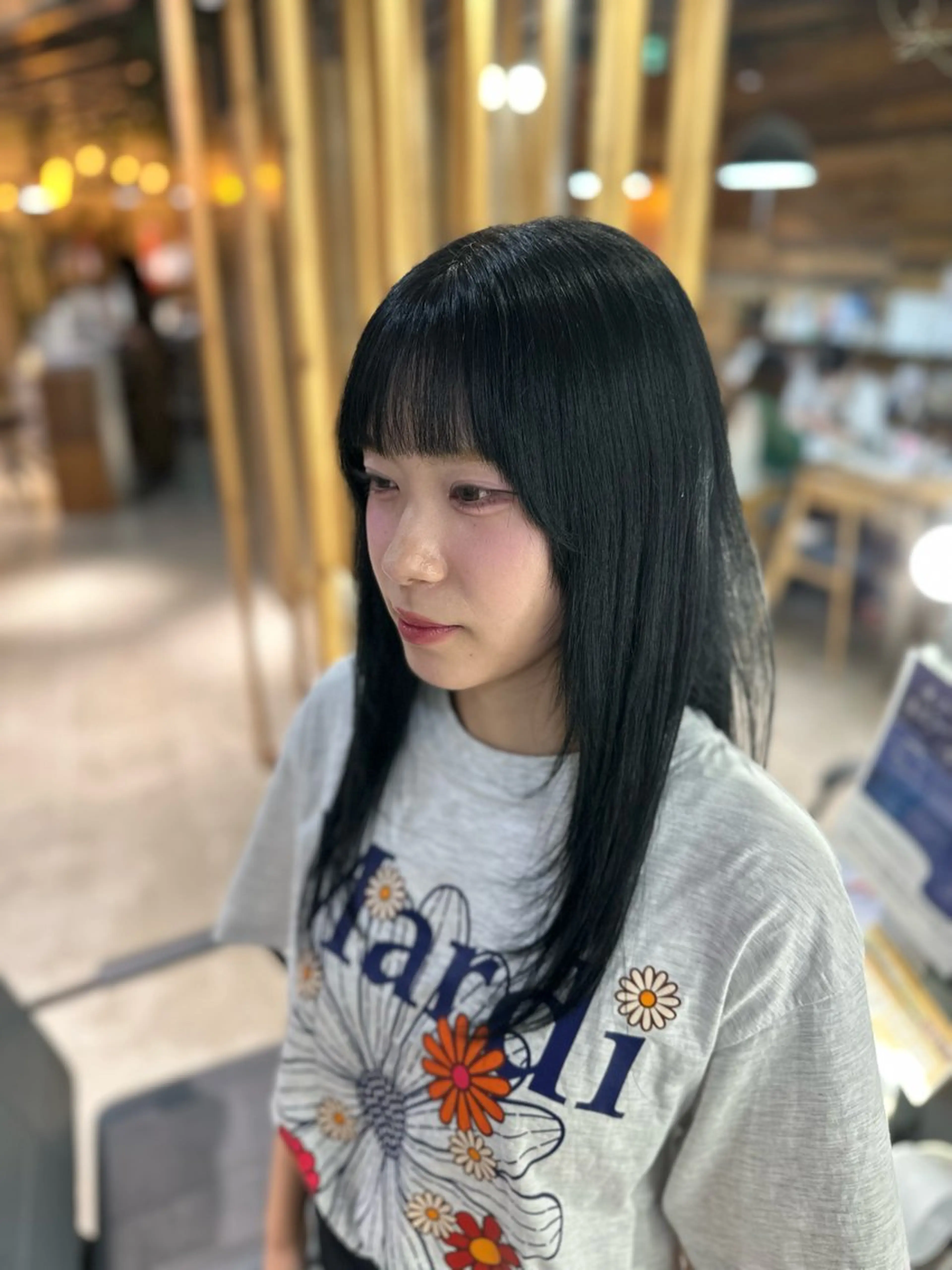 ロング カラー 黒髪 透明感カラー ハイトーンカラー 韓国風ヘア レイヤーカット 溜 一太のヘアスタイル