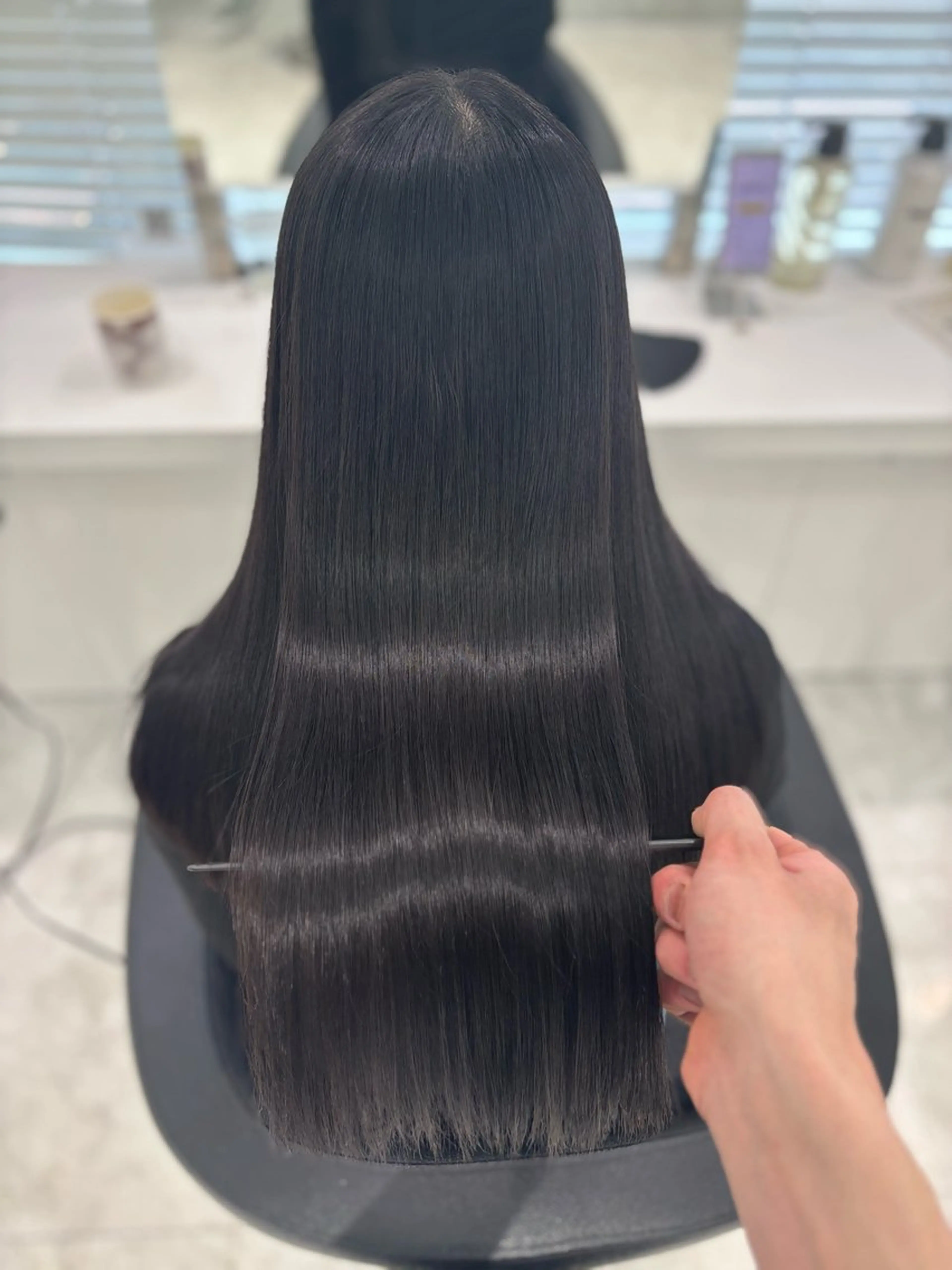 ロング カット 縮毛矯正 トリートメント ブリーチなし透明感 ×縮毛矯正🤍ユウのヘアスタイル