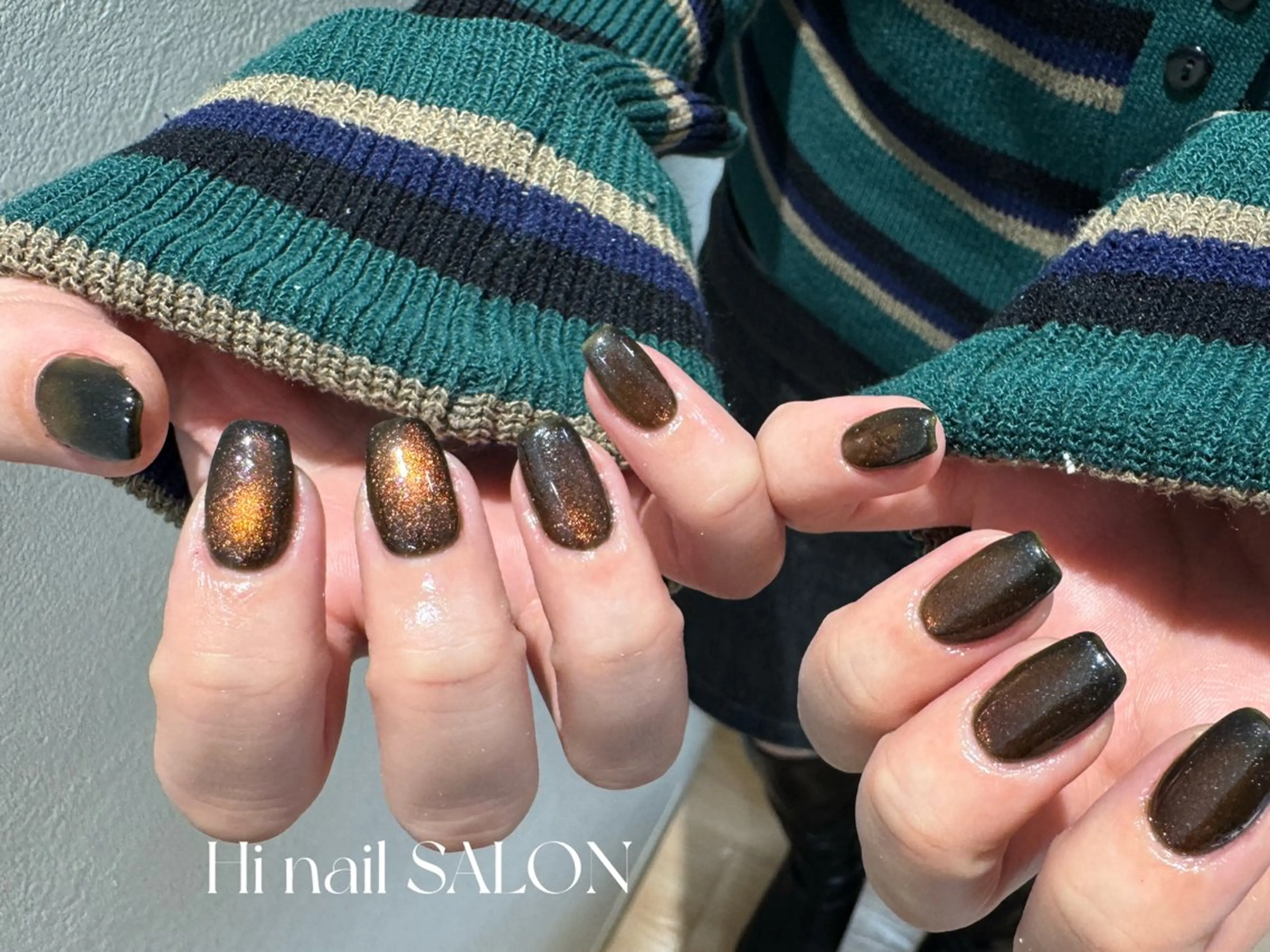 ネイル マグネットネイル ワンカラーネイル シンプルネイル 冬ネイル ハンドネイル Hi nail 【ハイネイル】池袋のネイルデザイン