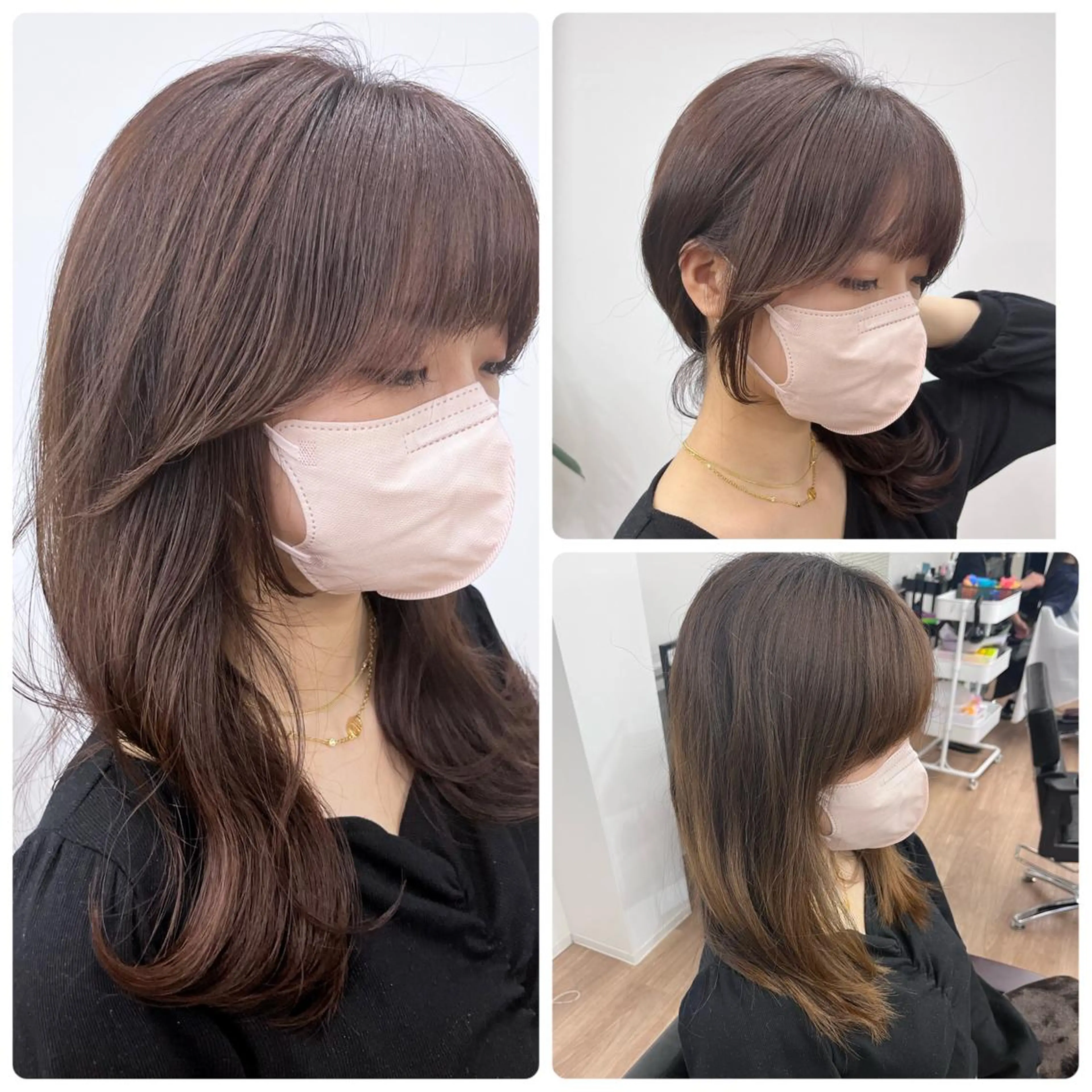 セミロング カラー パーマ ヘアアレンジ メンズ キッズ ネイル マツエク・マツパ メンズインナーカラー メンズ韓国風 黒髪 ブルーカラー ブルーブラック 武田涼レイヤーカット 髪質改善×縮毛矯正のヘアスタイル