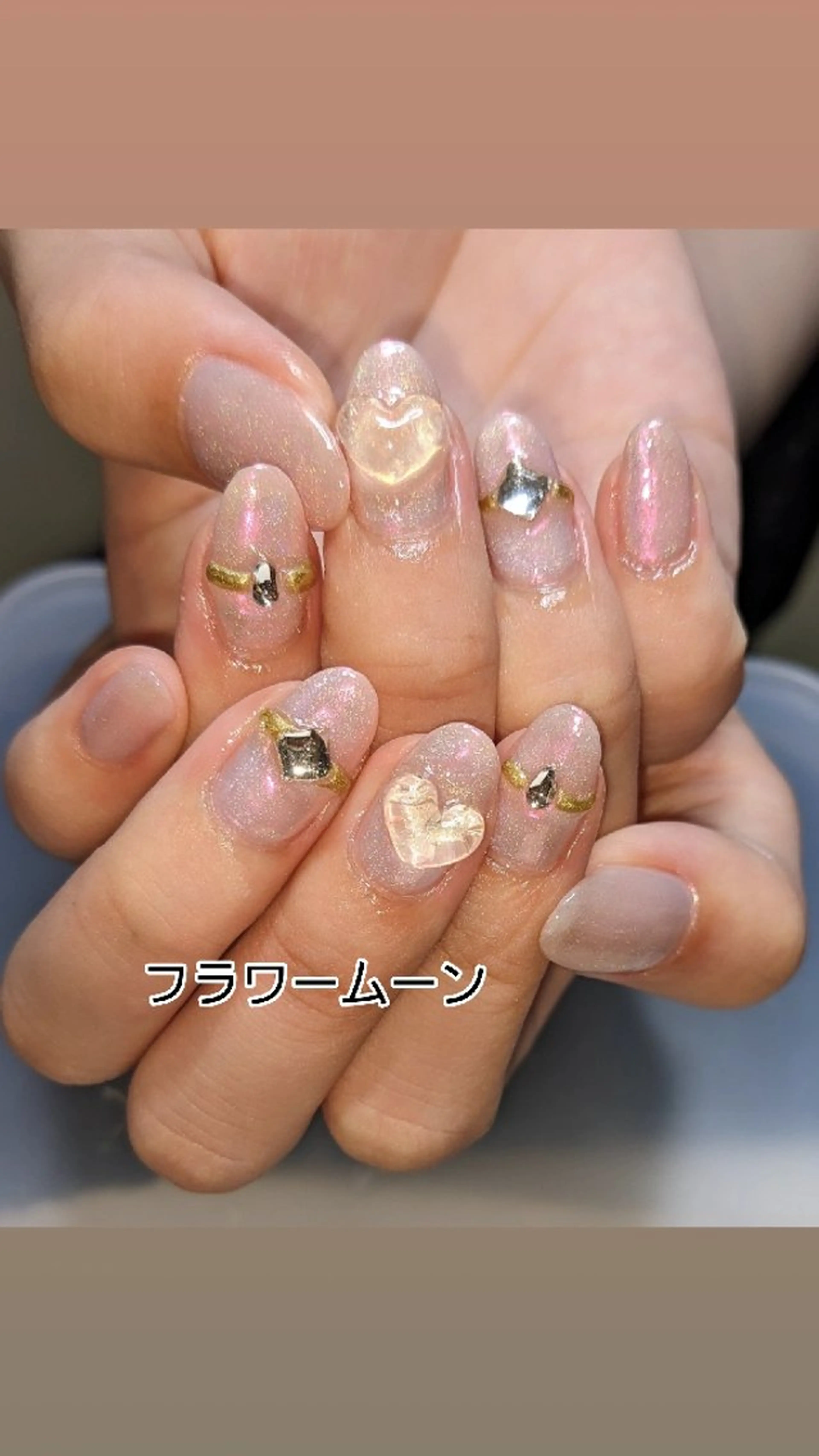 ネイル マグネットネイル ハンドネイル ハンドケア フラワー ムーンのネイルデザイン