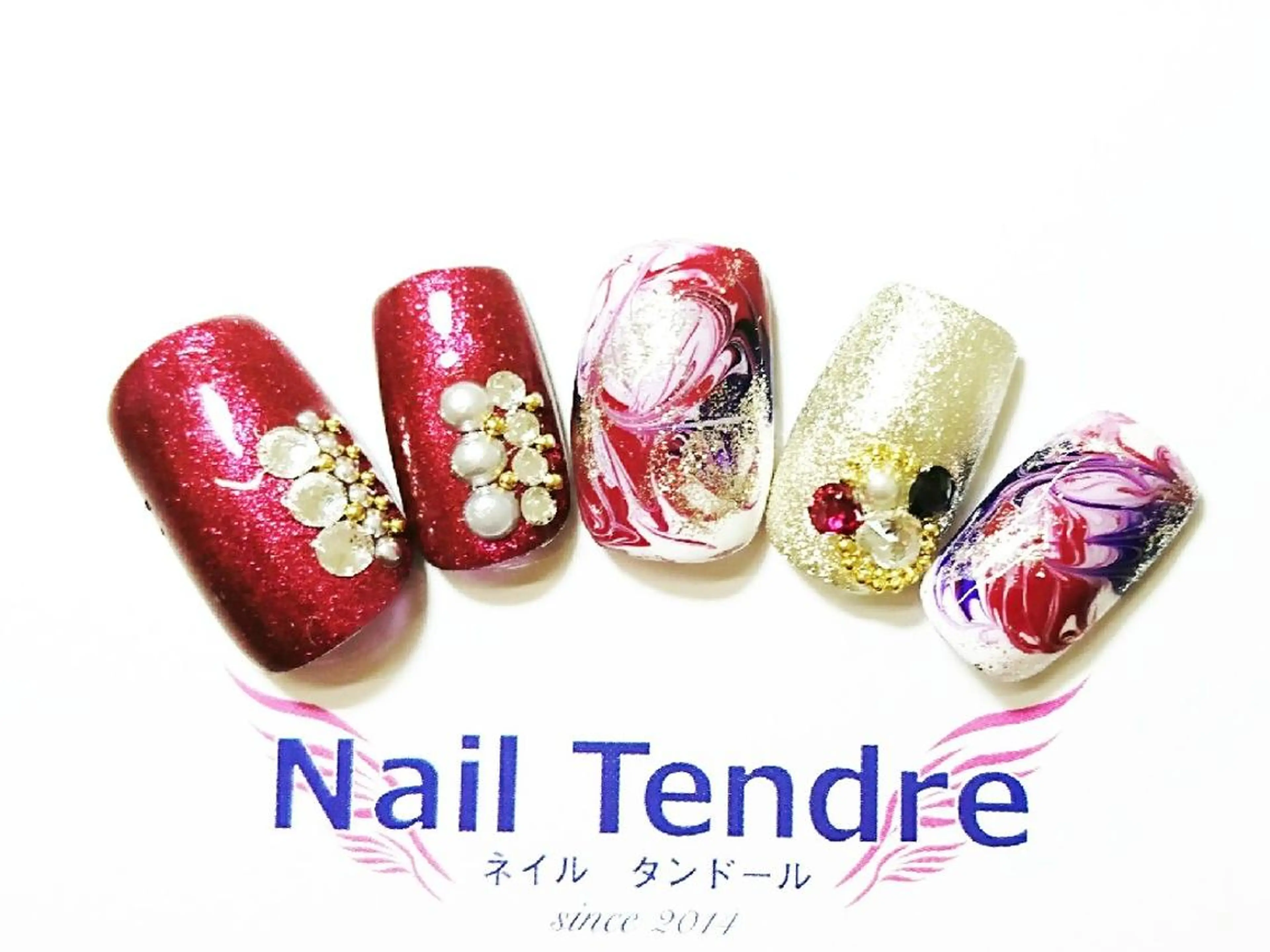 ネイル アートネイル ジェルネイル ソフトジェル ストーンネイル ハンドネイル Nail  Tendreのネイルデザイン