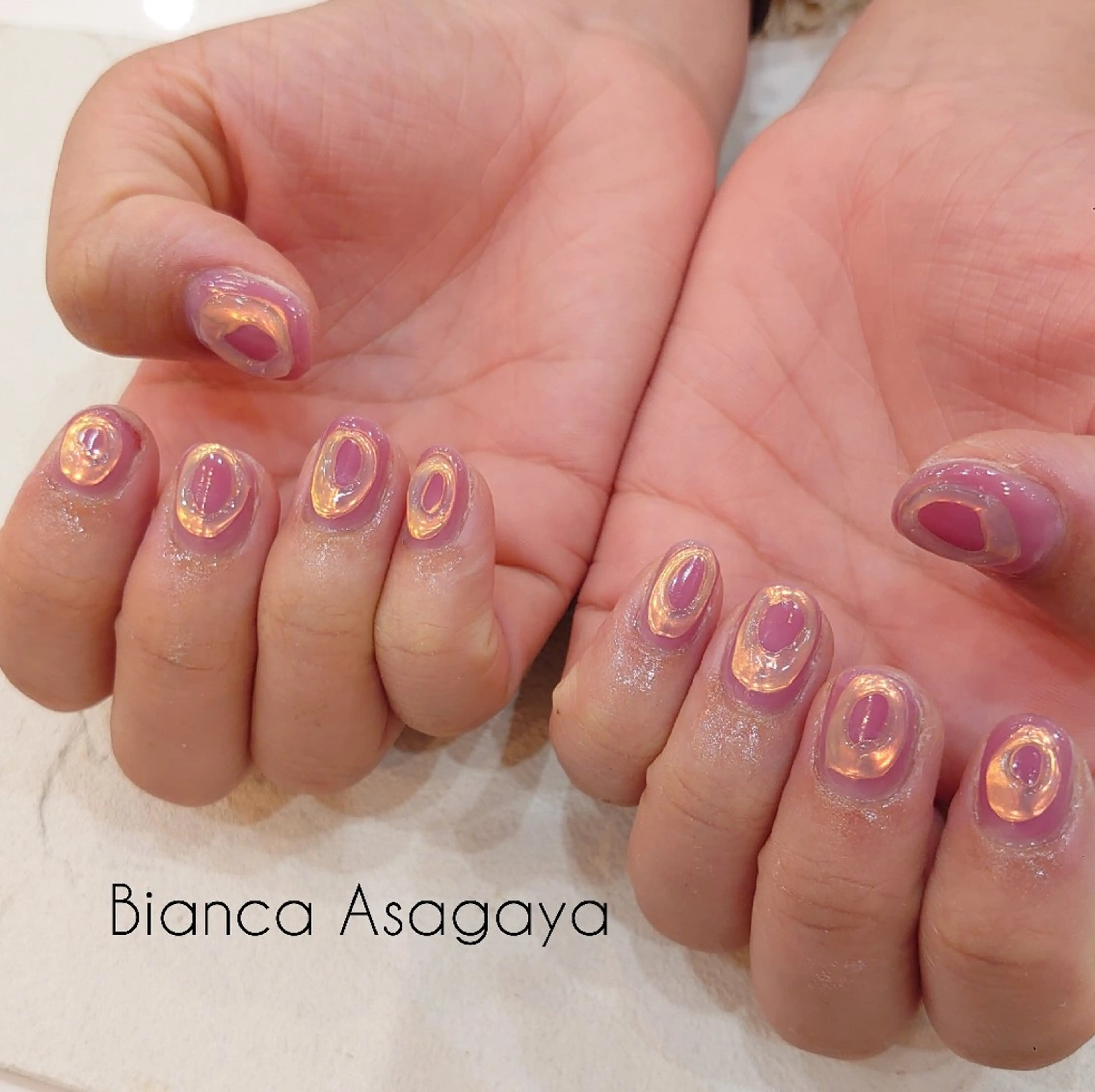 ネイル オーロラネイル ジェルネイル ミラーネイル 持ち込み パラジェル Bianca TANAKAのネイルデザイン