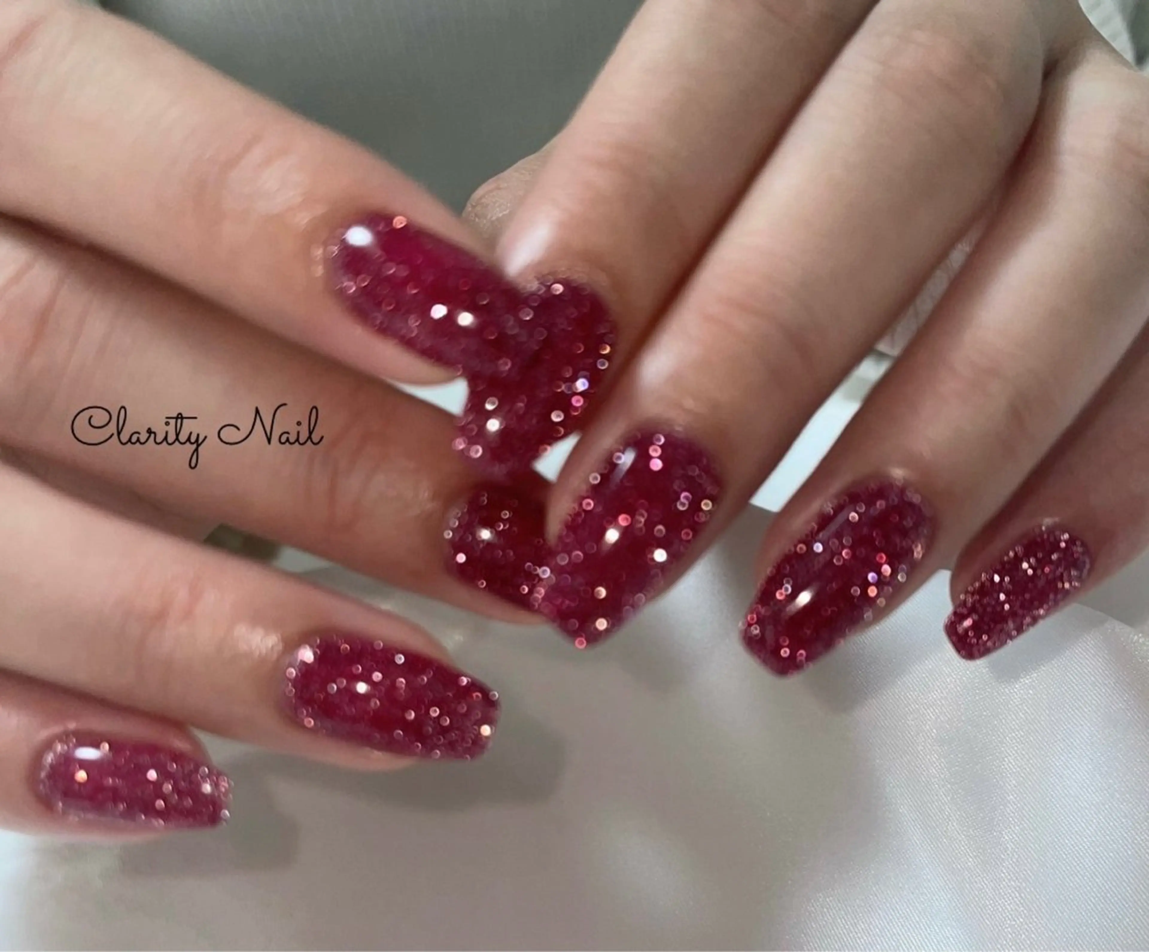 ネイル フラッシュネイル ラメ(グリッター) ワンカラーネイル ハンドネイル Clarity Nailのネイルデザイン