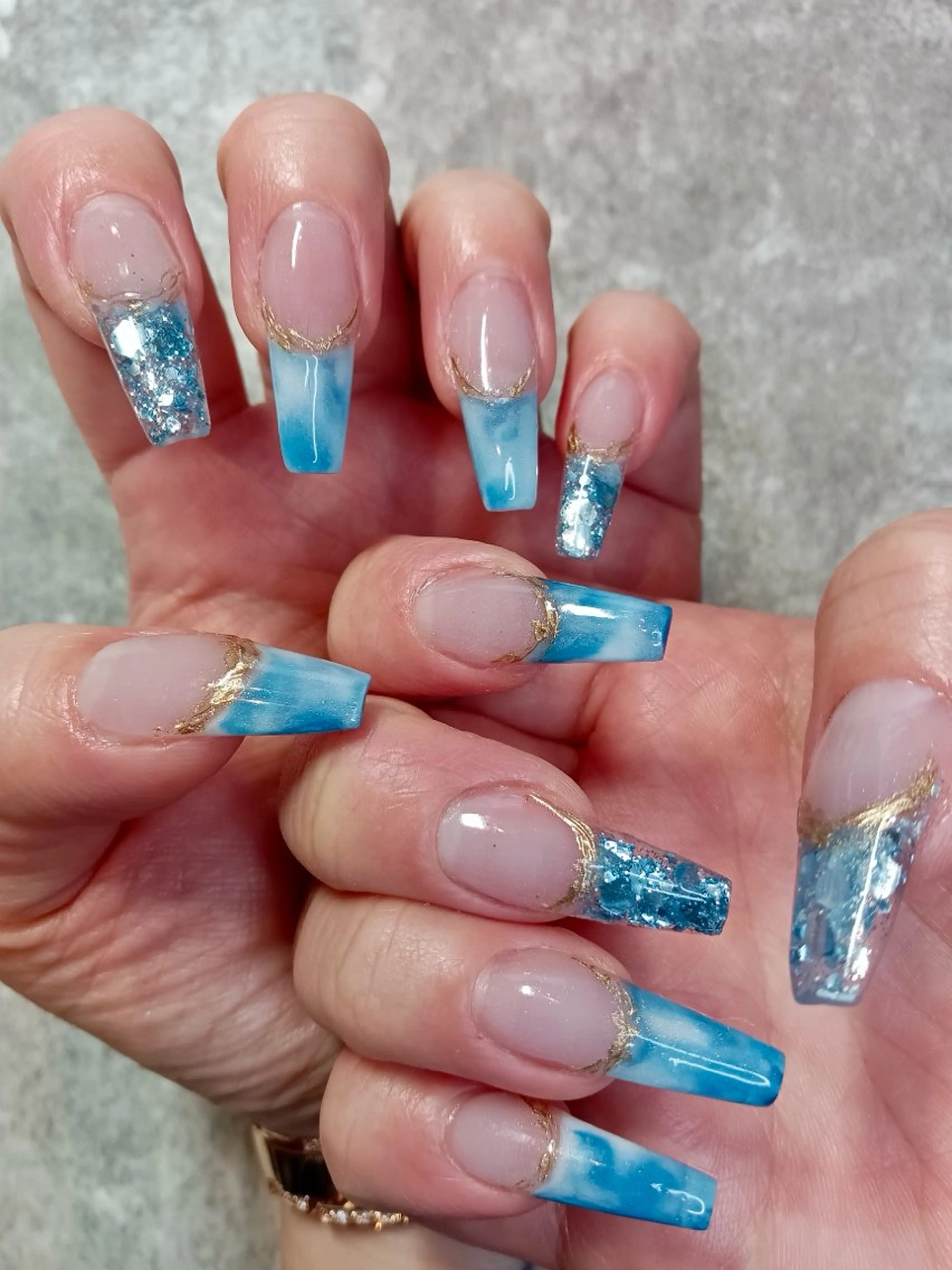 ネイル フレンチネイル 大理石ネイル(マーブル) スカルプネイル nail salon INFINITY所属・nail salon INFINITYのネイルデザイン