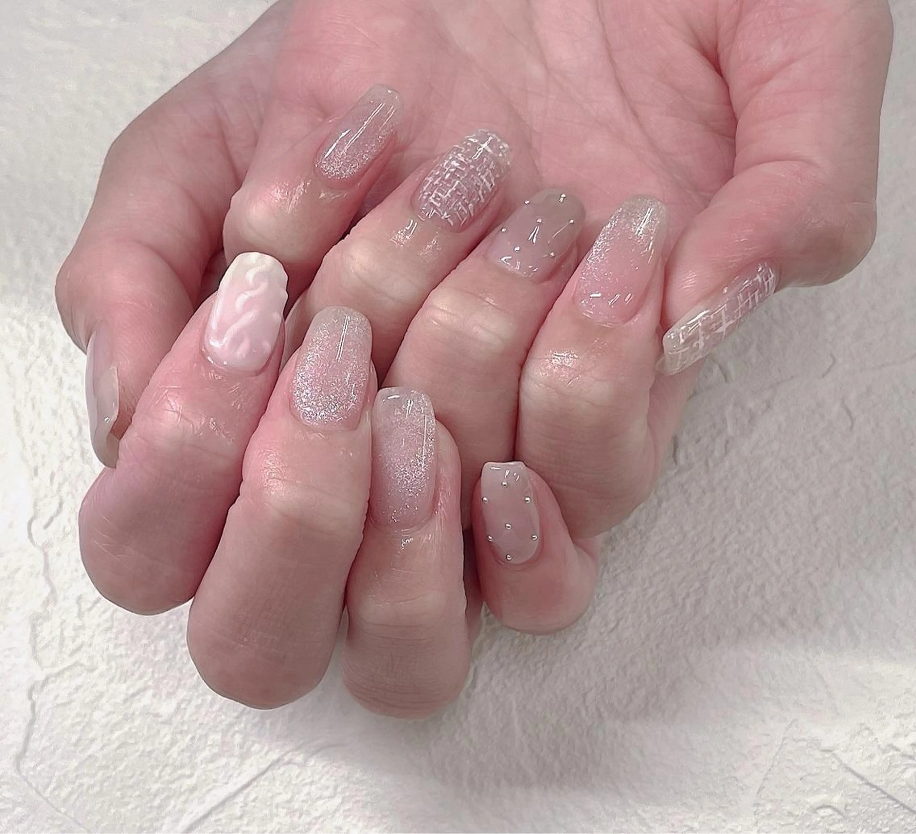 ネイル マグネットネイル ツイードネイル ハンドネイル ＃ ｍｅのネイルデザイン