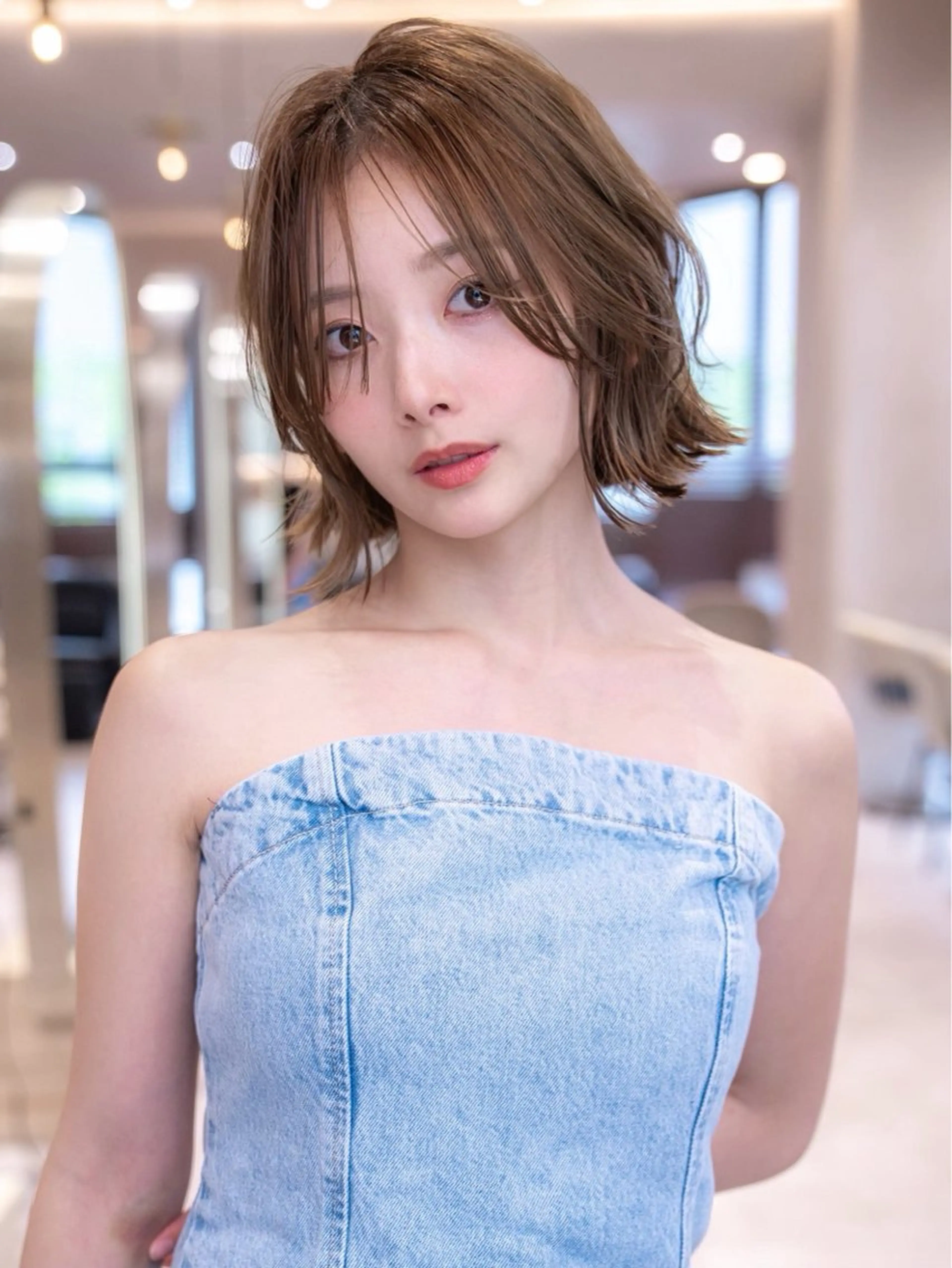 ミディアム カラー カット ヘアカラー トリートメント 渋谷/レイヤーボブ・ 韓国ボブ特化/楓のヘアスタイル