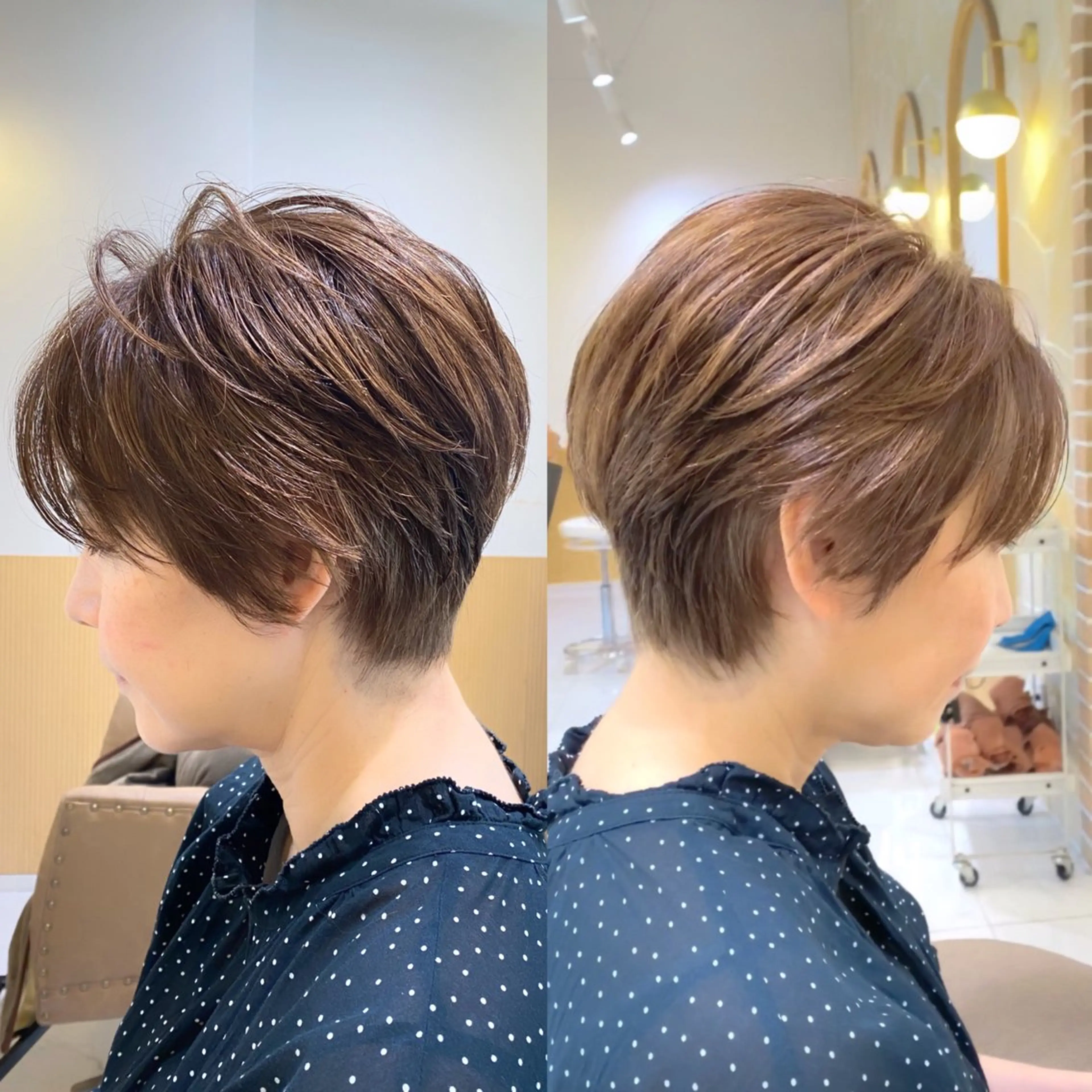 ショート カラー 透明感カラー ハイライトカラー ハイライト 坂井 茅聖のヘアスタイル