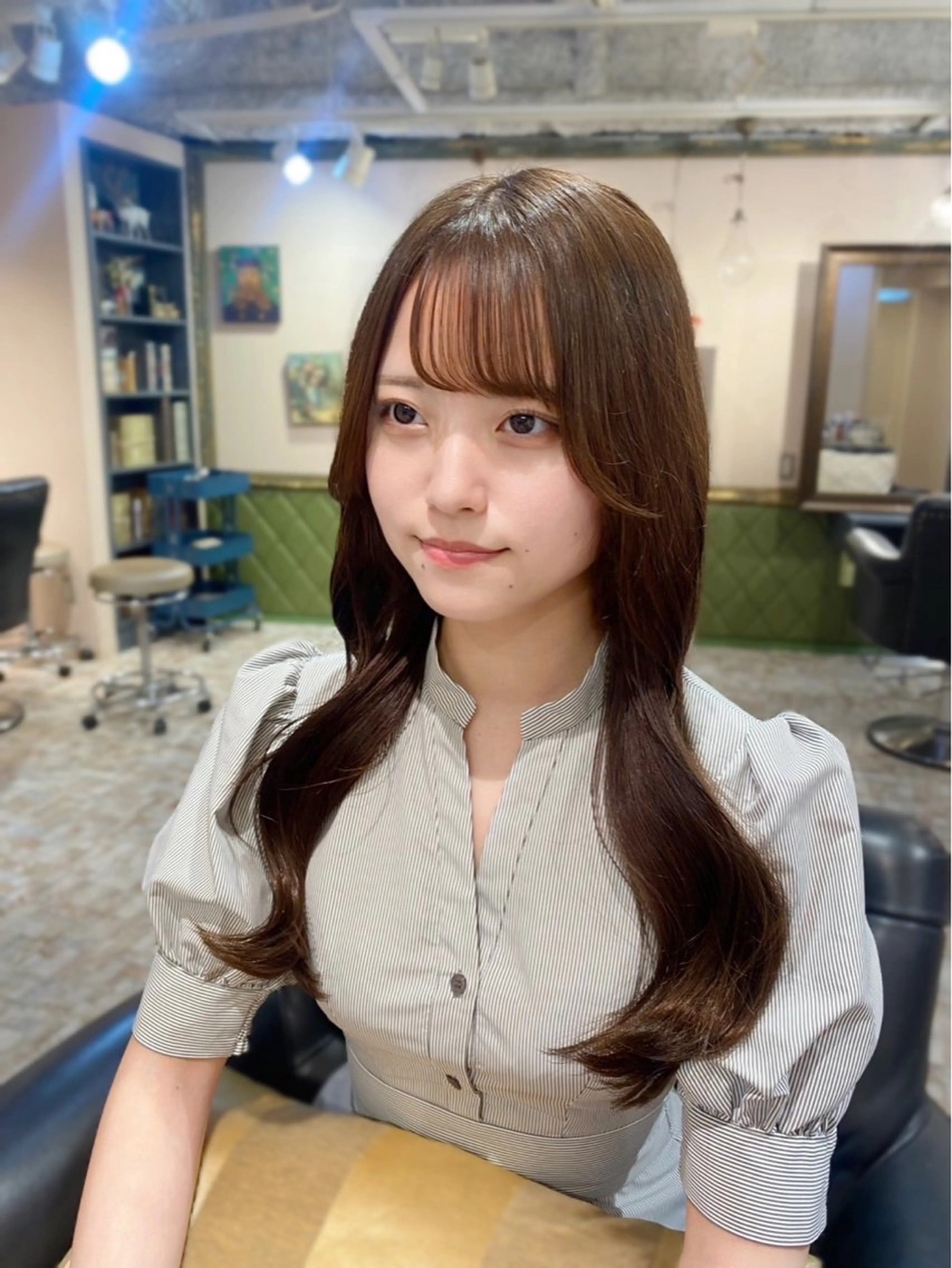 ロング カラー ブラウンカラー カット ヘアカラー トリートメント asuka‪‪‎🤍 Lita 1Fのヘアスタイル