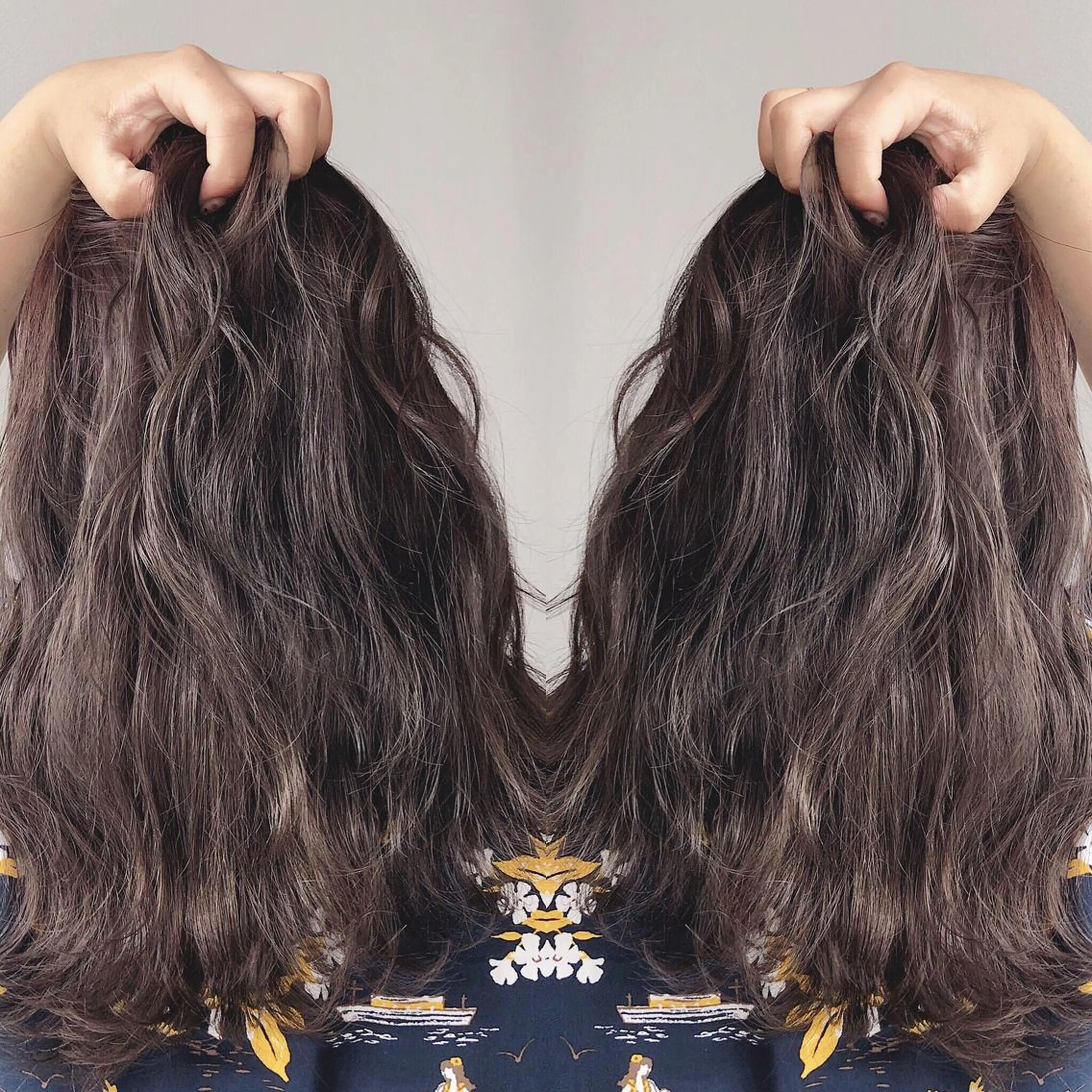 セミロング カラー ヘアアレンジ アッシュ 🦋美髪／エクステ 🦋アベイクミのヘアスタイル