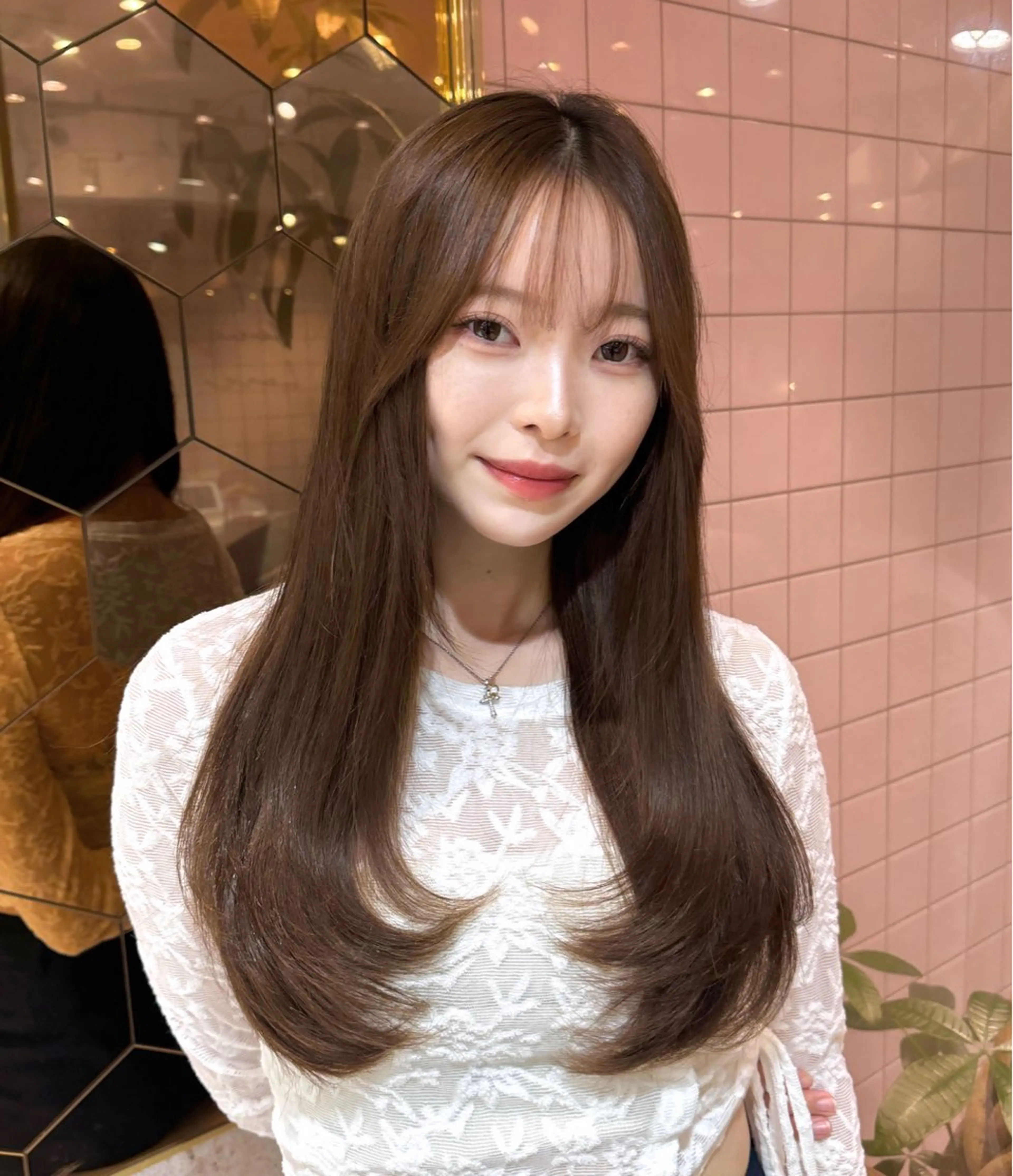 ロング 韓国風ヘア レイヤーカット カット ヘアカラー トリートメント 🎀しゅな/韓国 レイヤー/透明感♡のヘアスタイル
