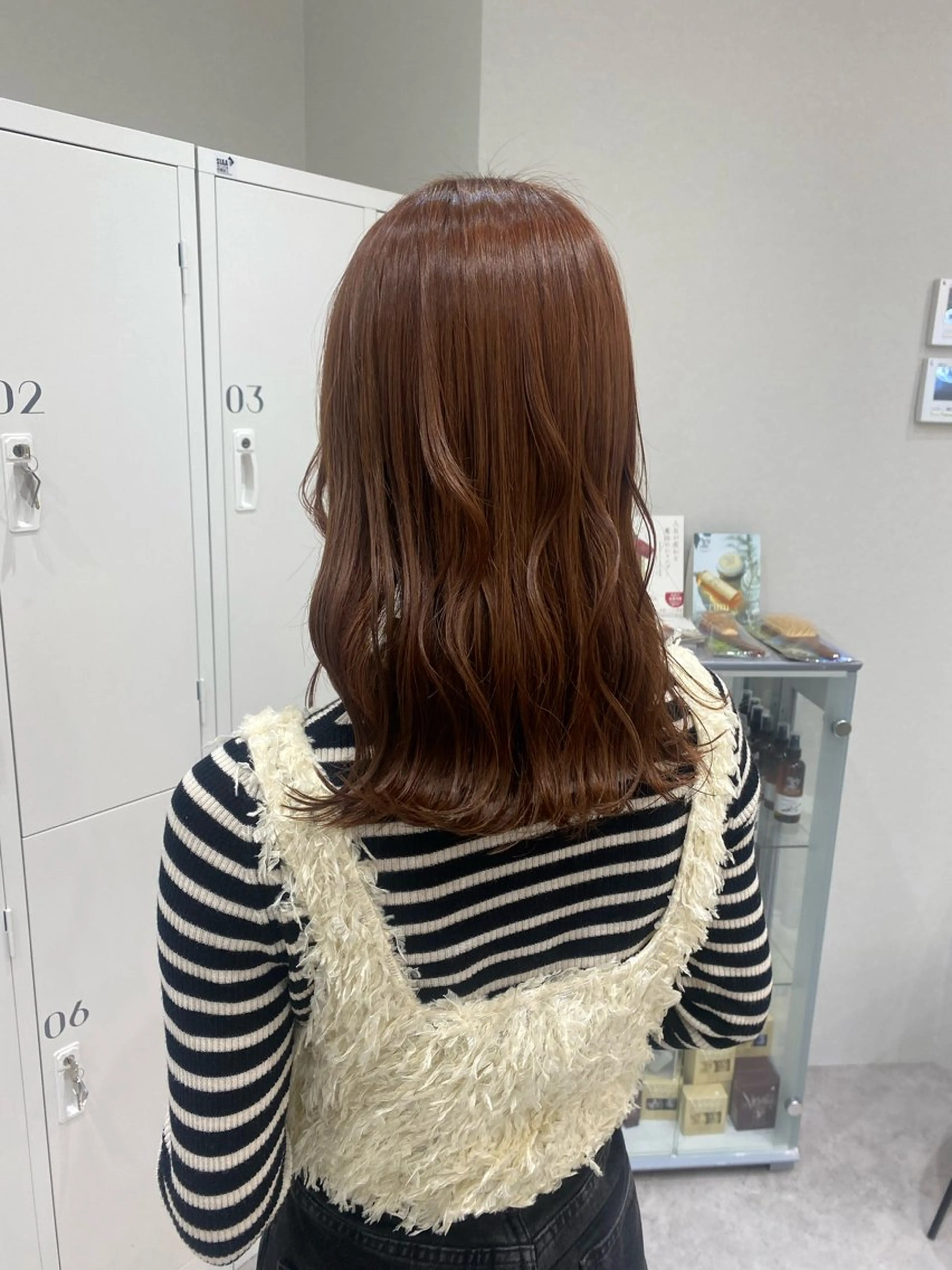 ミディアム カラー ヘアアレンジ ブラウンカラー オレンジ オレンジブラウン ヘアカラー ボブ /ニュアンス/ satomi🧸💖のヘアスタイル
