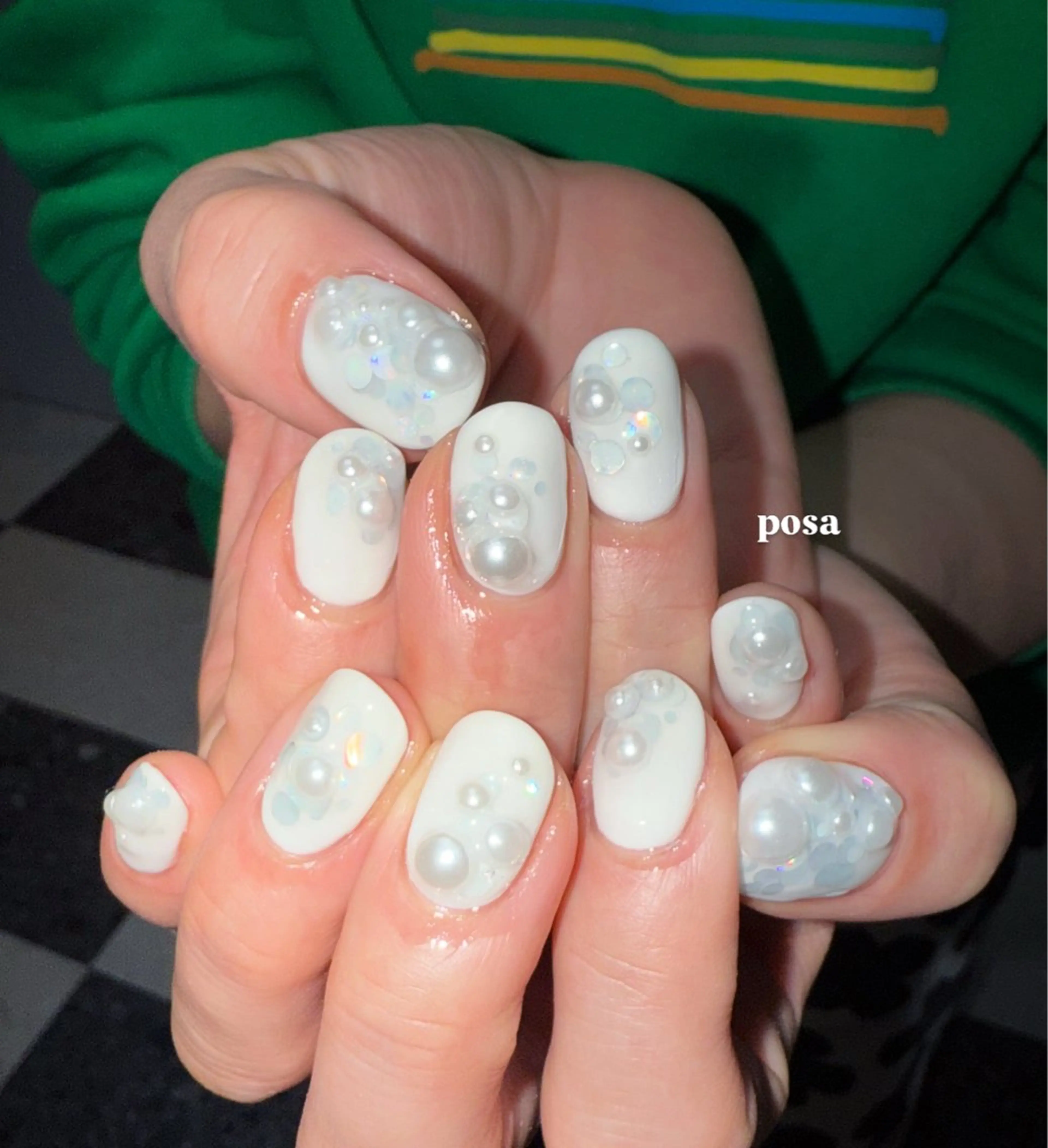 ネイル シンプルネイル 冬ネイル ハンドネイル posa nail モエミのネイルデザイン