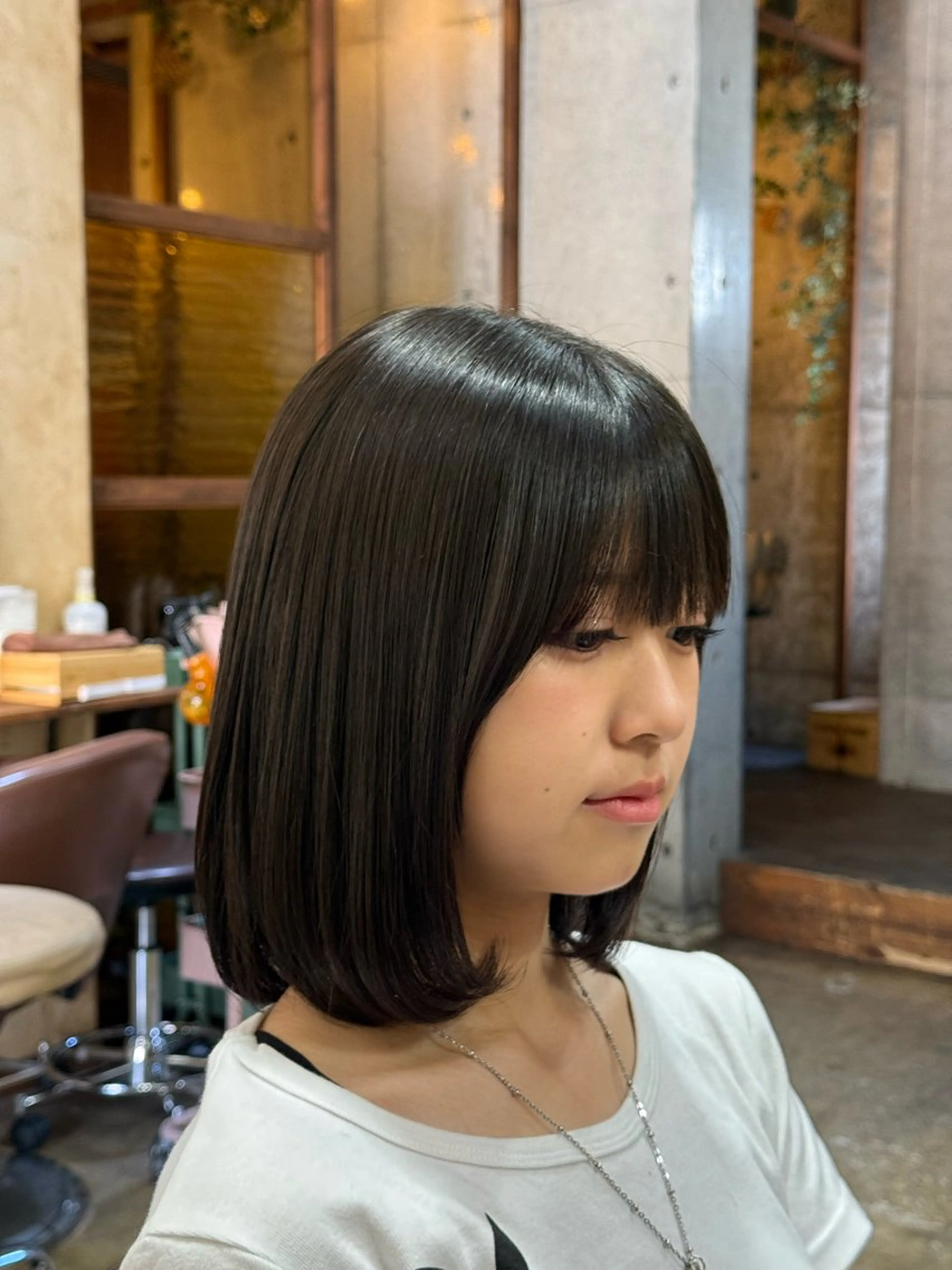 ミディアム カット 縮毛矯正 トリートメント ✂︎cadre✂︎ 🪶かまだれいし🪶のヘアスタイル