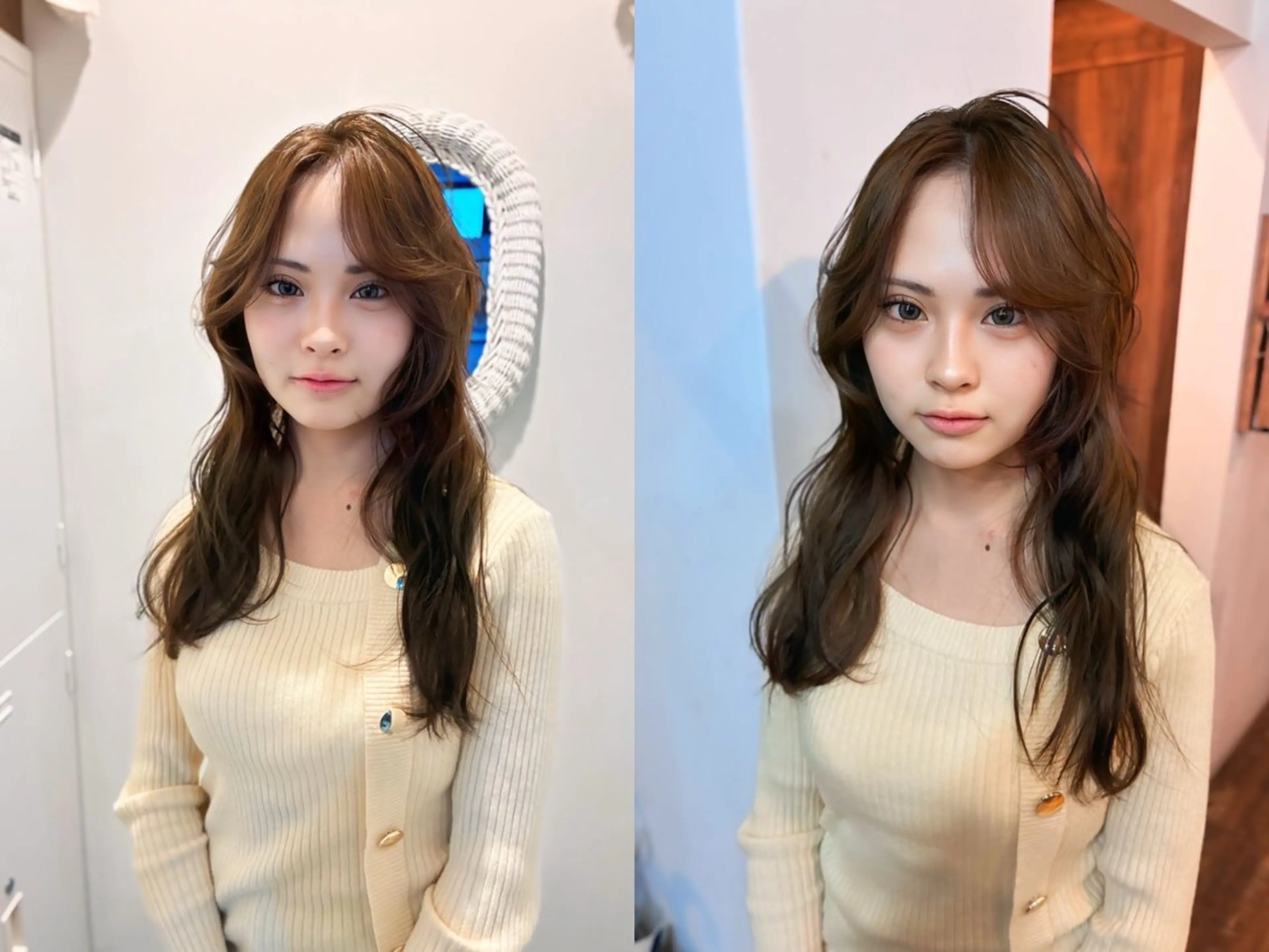 ロング カラー ベージュカラー 透明感カラー ラベンダーカラー オリーブベージュ くびれヘア カット ヘアカラー トリートメント SEIRA🤍 レイヤーカットのヘアスタイル