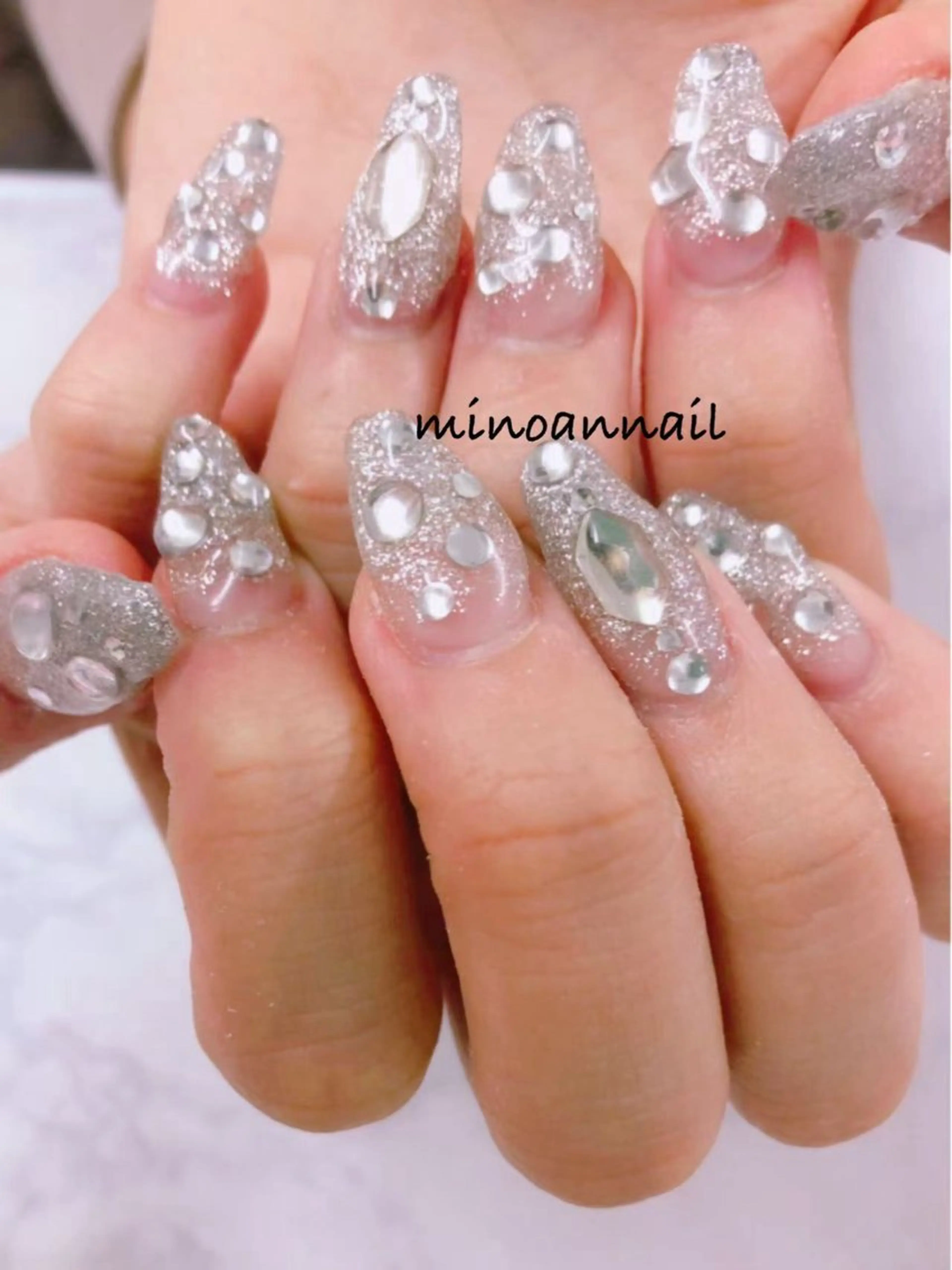 アクリルスカルプ10本長さ出し＋ジェルアートやり放題、ストーン、パーツ乗せ放題[画像持ち込み可の写真