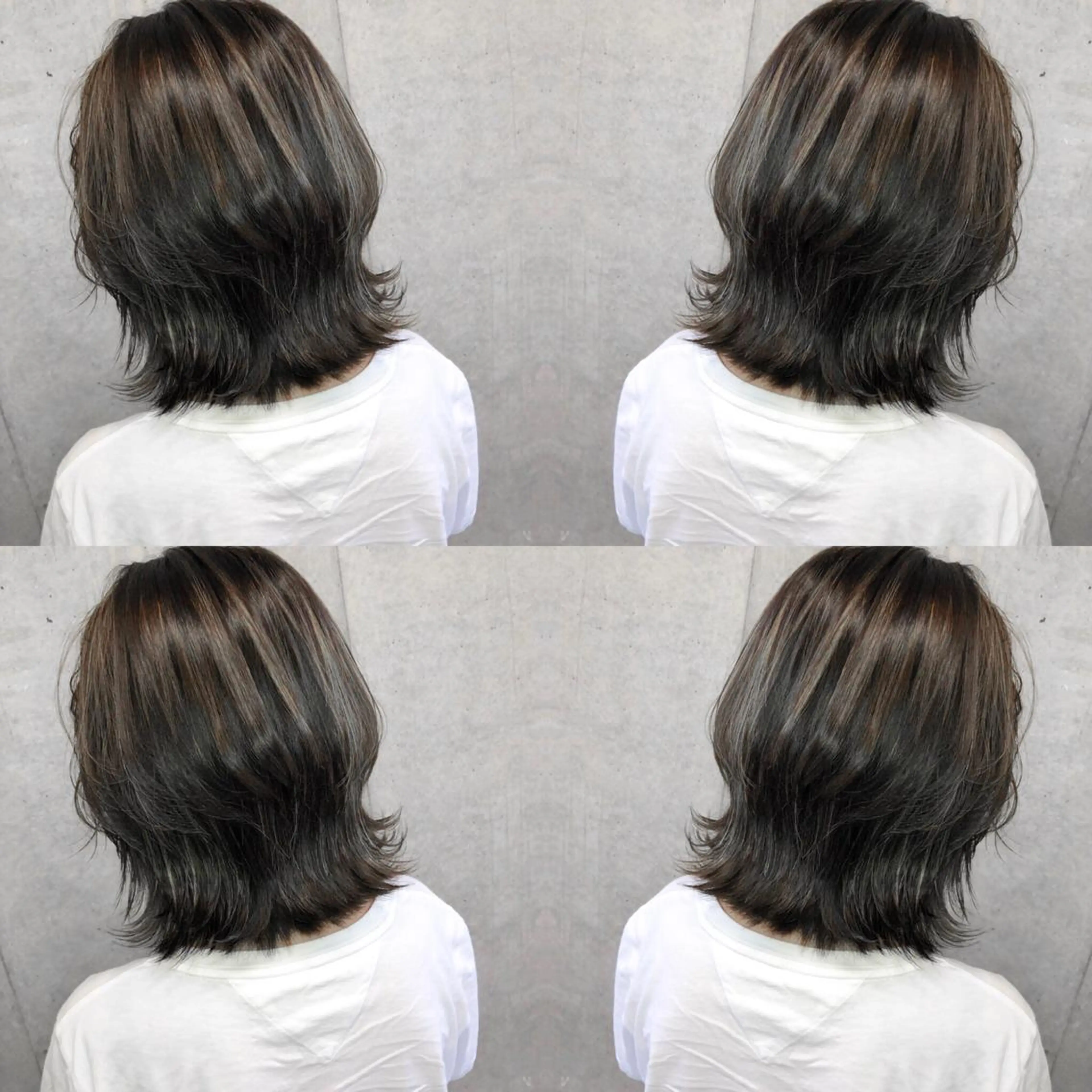 ミディアム カラー ヘアアレンジ ハイライトカラー ハイライト レイヤーカット ハイライト/髪質改善 ans/黒木 和大のヘアスタイル