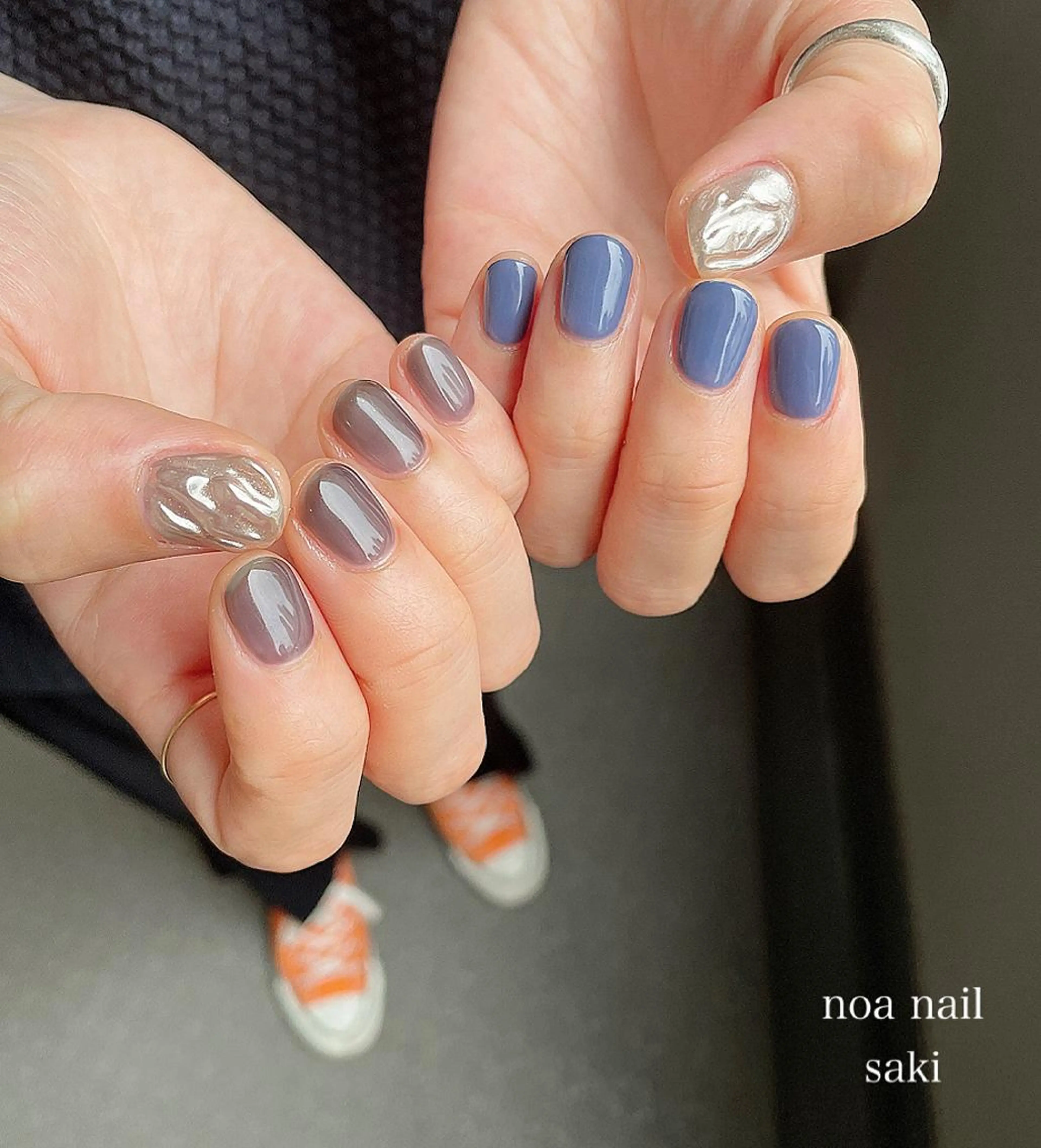 ネイル アートネイル オーロラネイル ジェルネイル 氷ネイル・うるうるネイル ミラーネイル nailsalon noa所属・nailist sakiのネイルデザイン