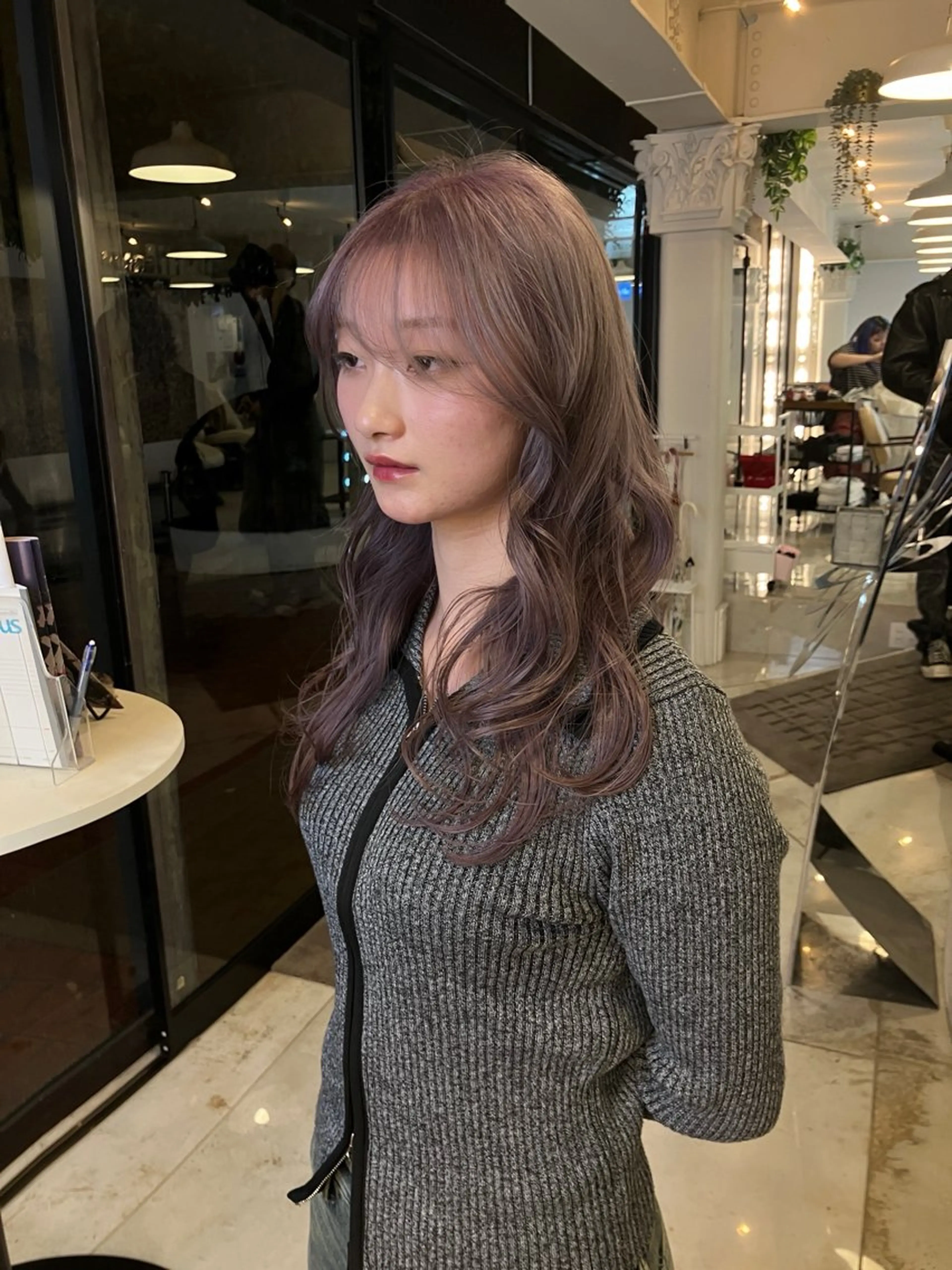 ロング カラー ラベンダーカラー ヘアカラー トリートメント Hanaka @hwndorのヘアスタイル