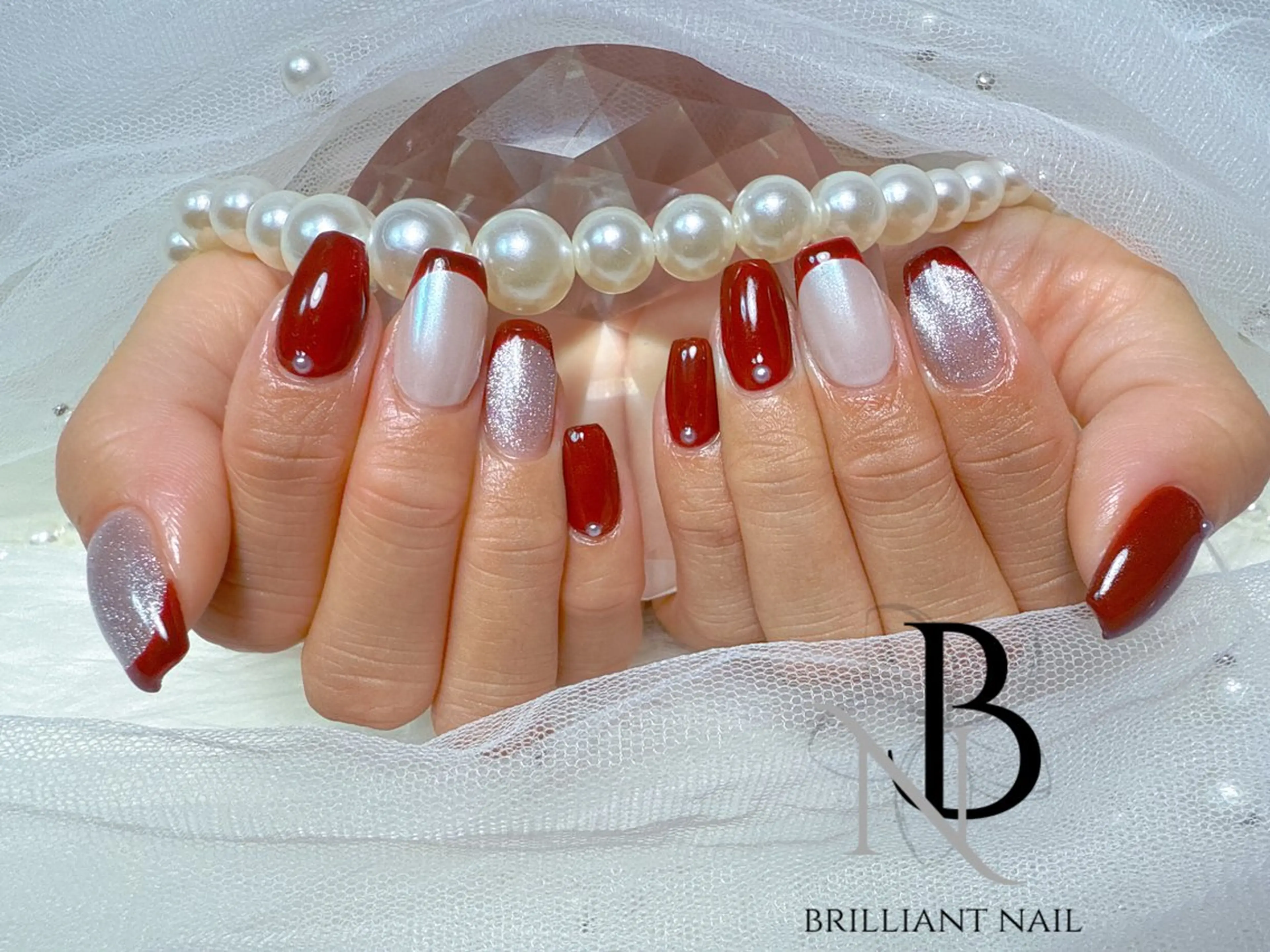 ミディアム ハンドネイル ハンドケア brilliant nail💎あやのネイルデザイン