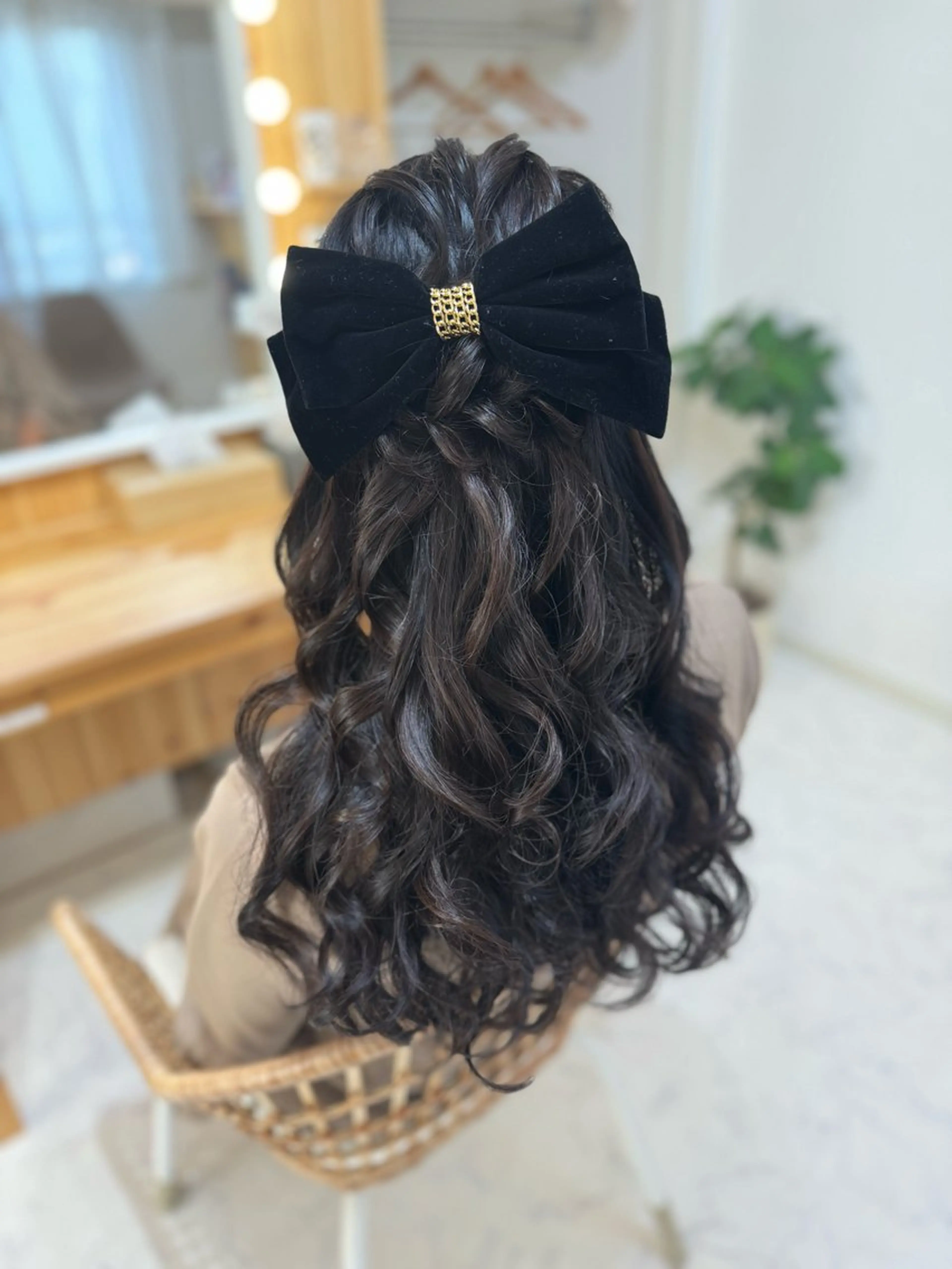 ロング ヘアアレンジ ハーフアップ 鷲見 望のヘアスタイル