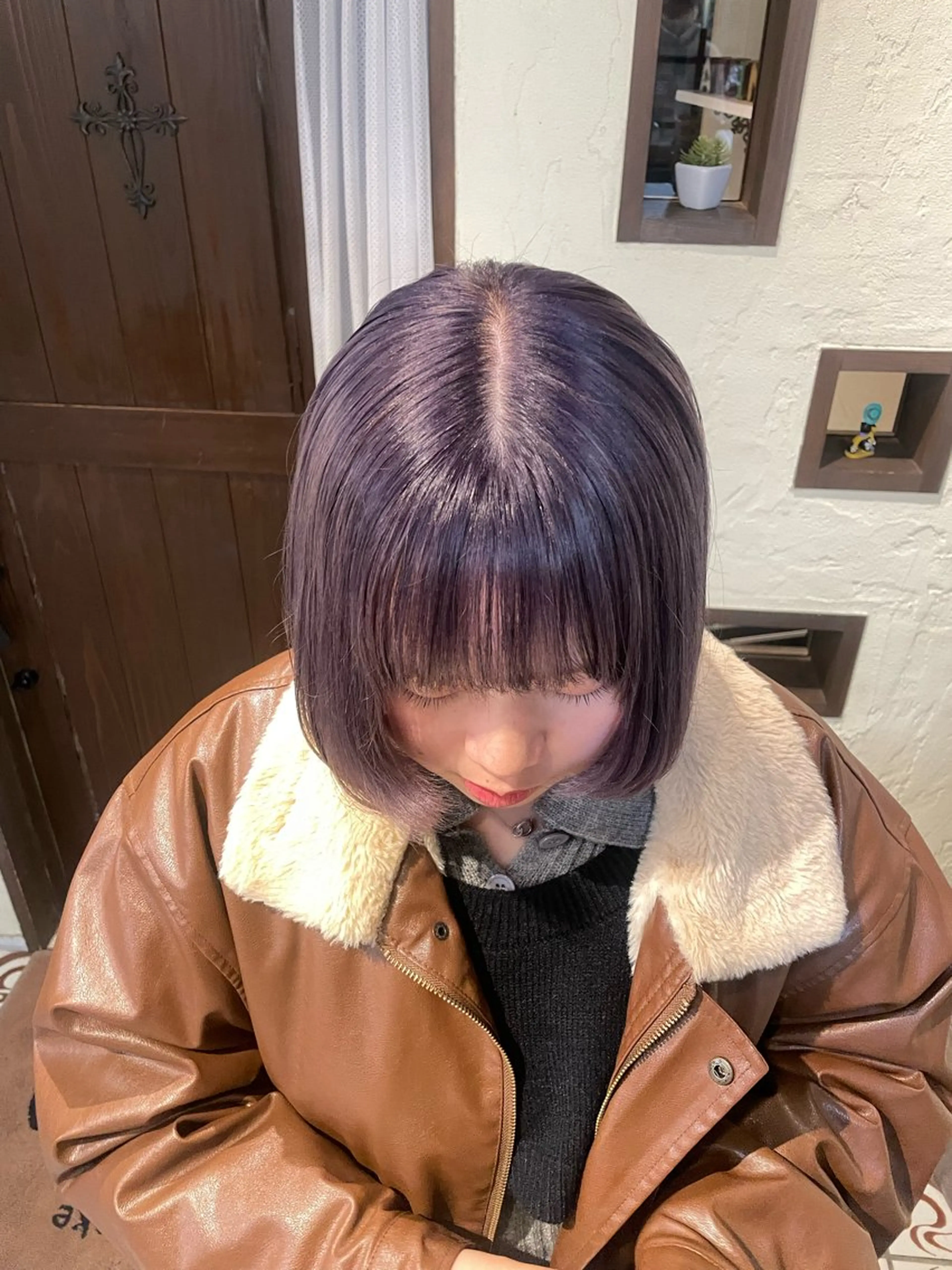 ミディアム ヘアカラー 大庭 萌瑚のヘアスタイル