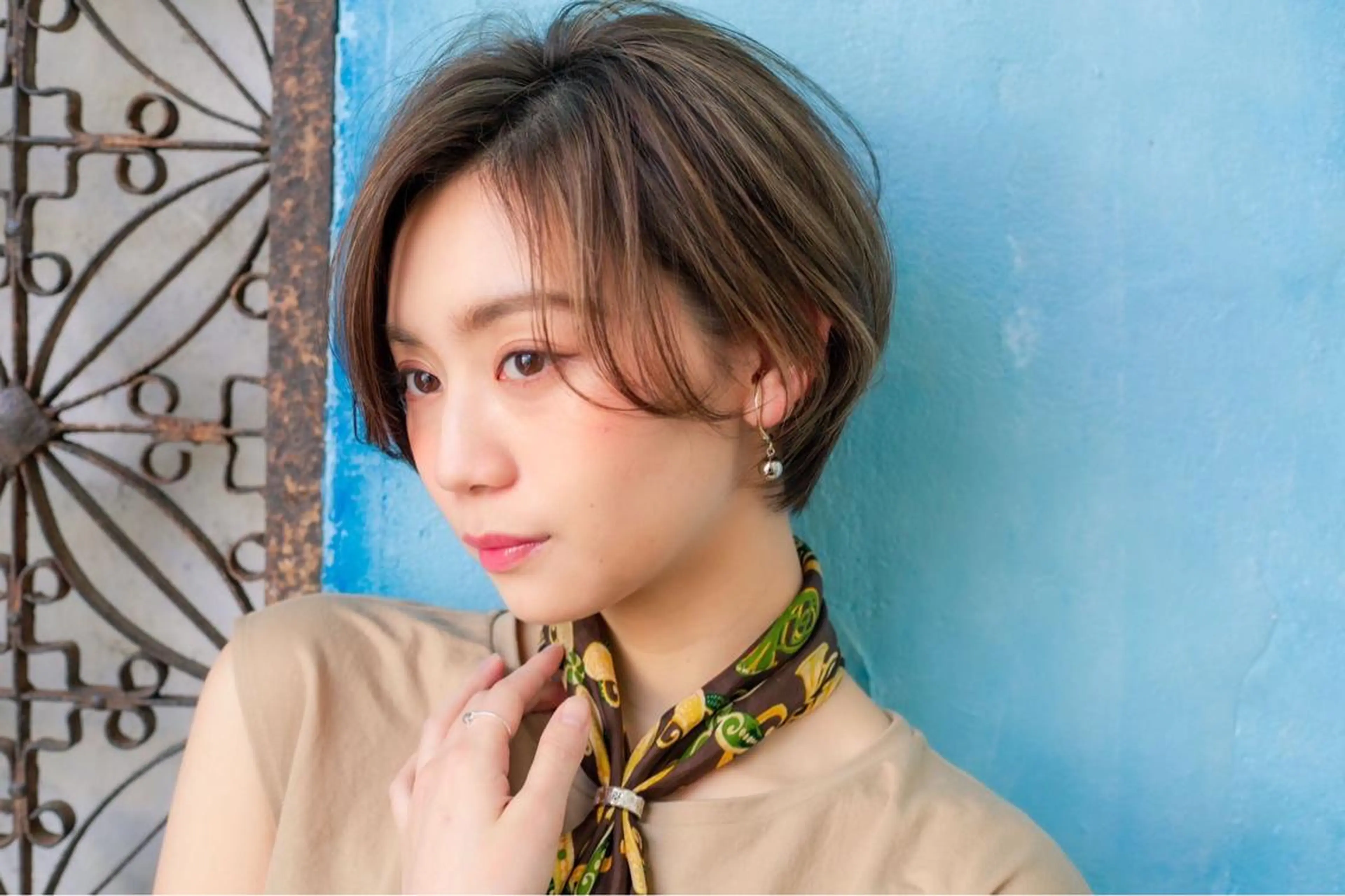 ショート カラー 髪質改善 ANFINI所属・ボブ・レイヤー 田中 励也のヘアスタイル