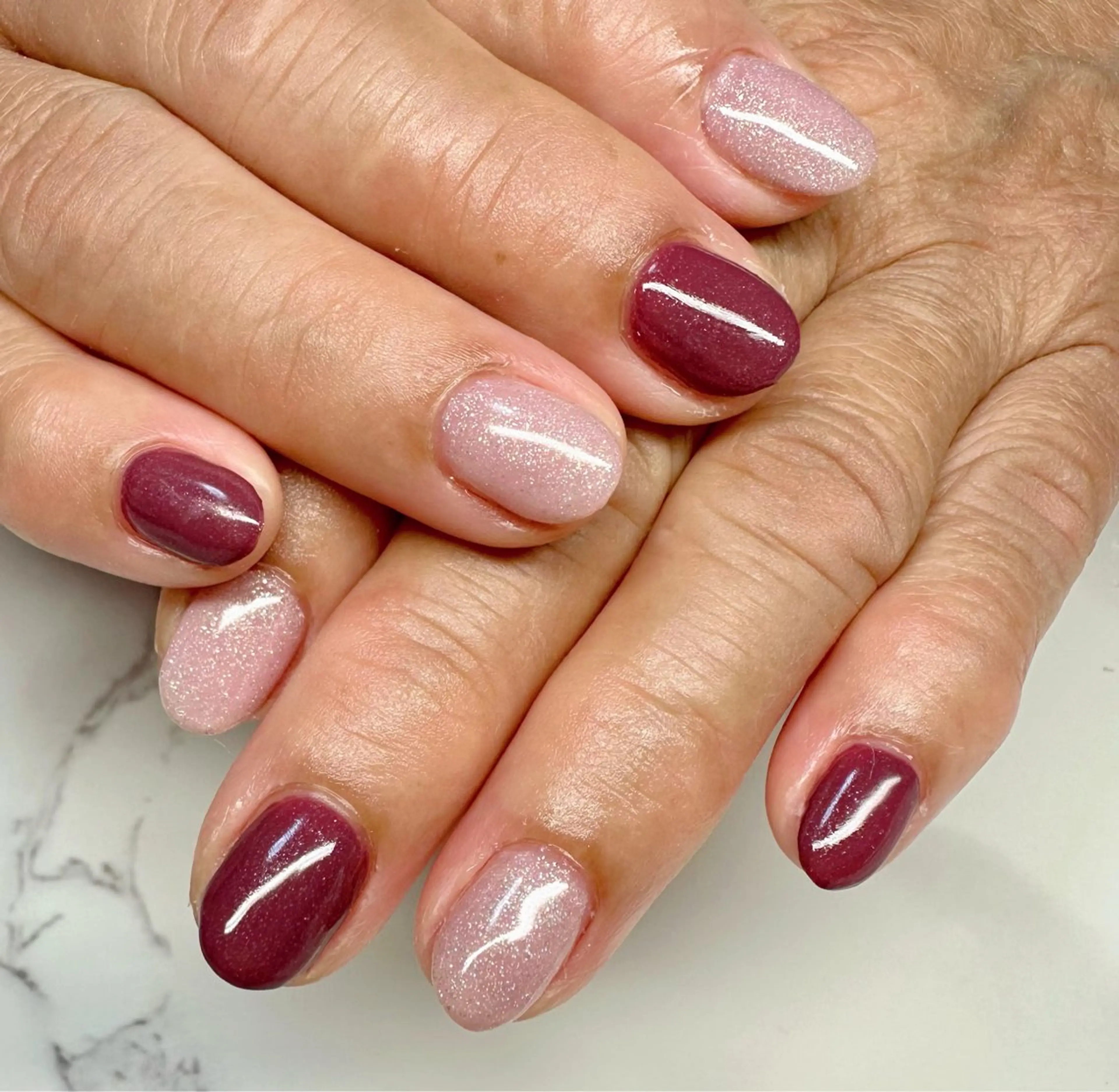 ネイル ハート キラキラネイル ラメ(グリッター) マグネットネイル ミラーネイル M.N_ nailのネイルデザイン