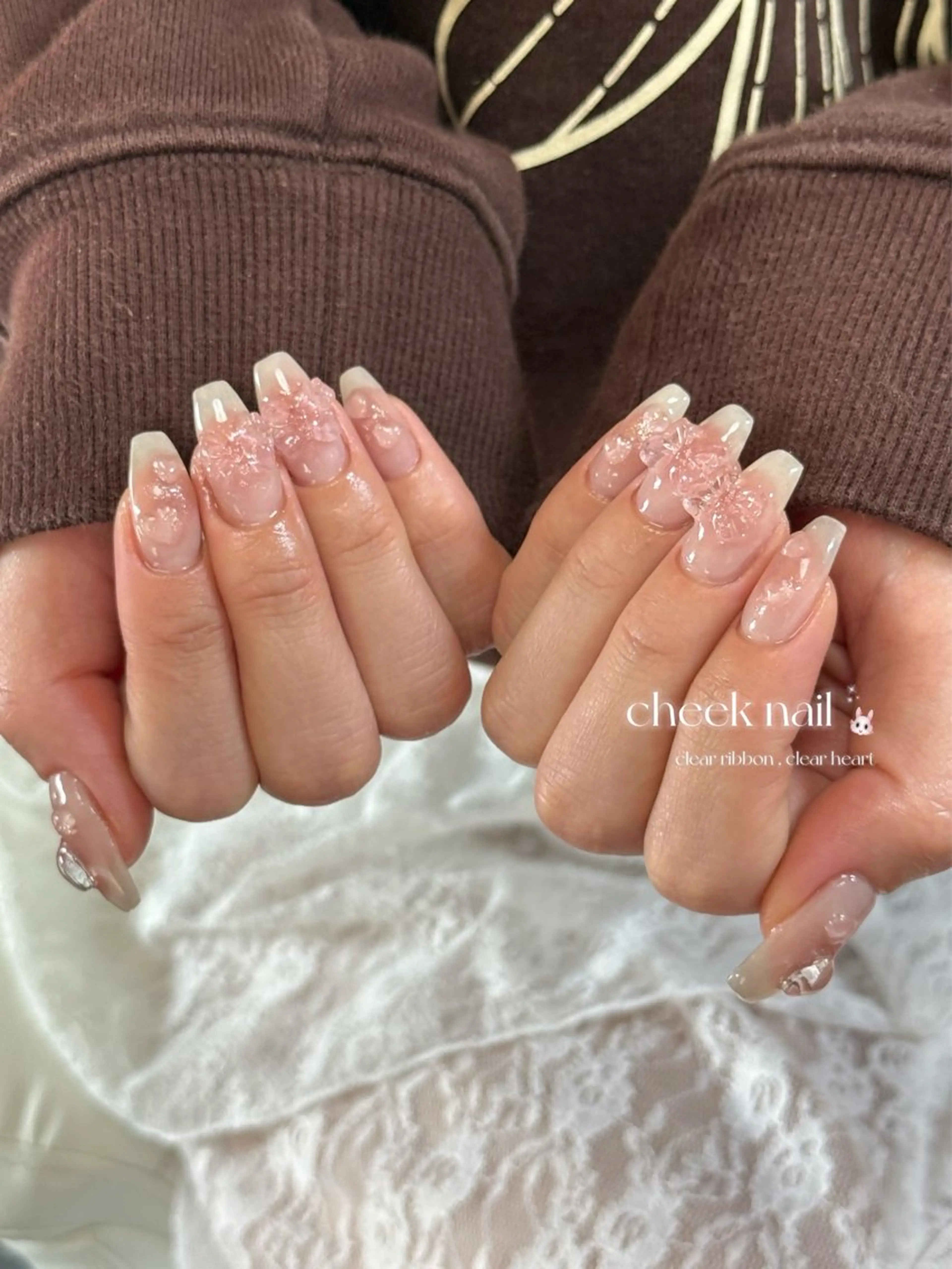 ネイル 持ち込み リボン ハンドネイル nail salon rhune所属・nail salon rhuneのネイルデザイン