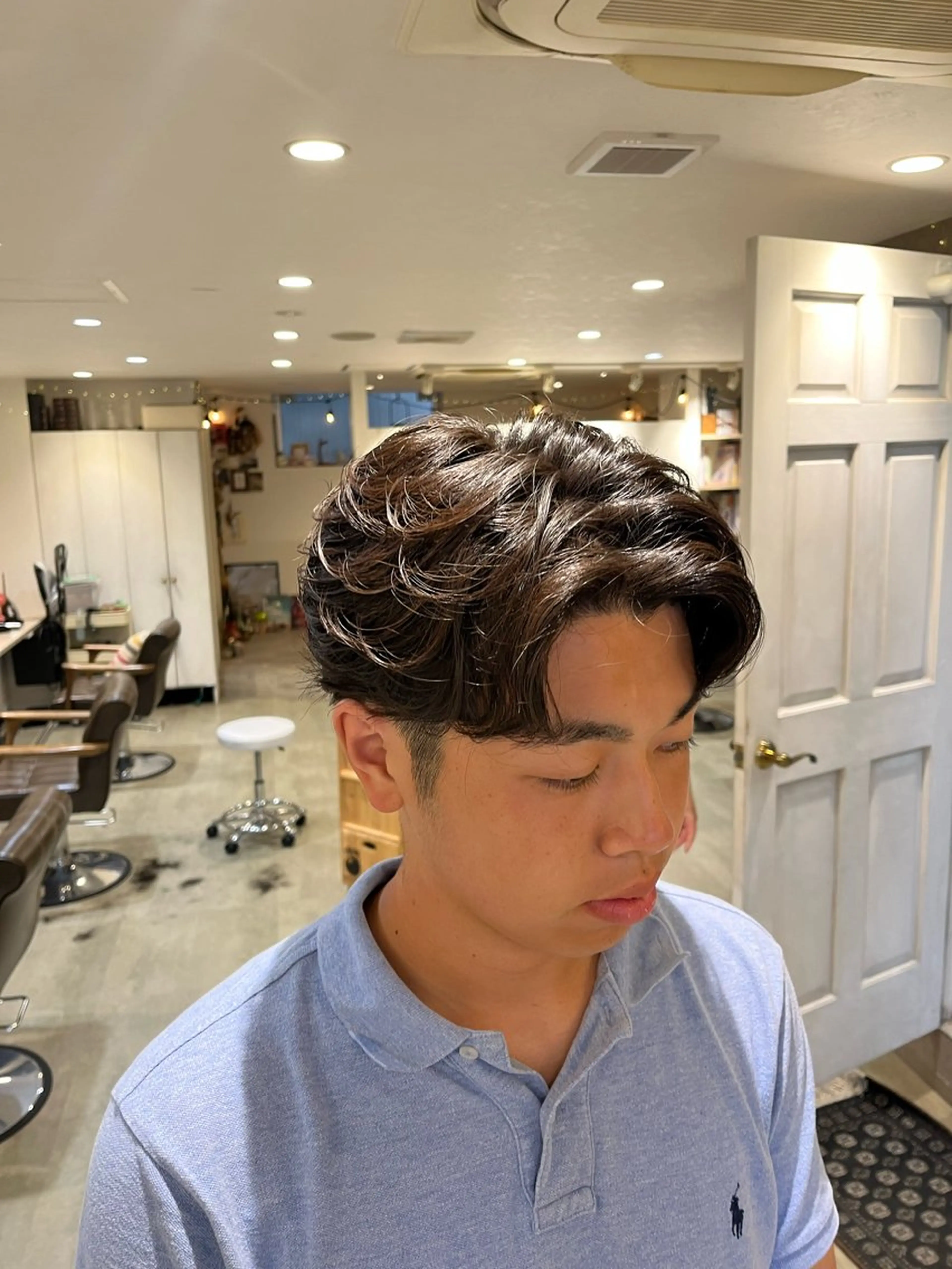 ショート パーマ メンズ フェザーパーマ メンズパーマ Lamp所属・🌀メンズパーマ🌀 🐏丸山祐宇🐏のヘアスタイル