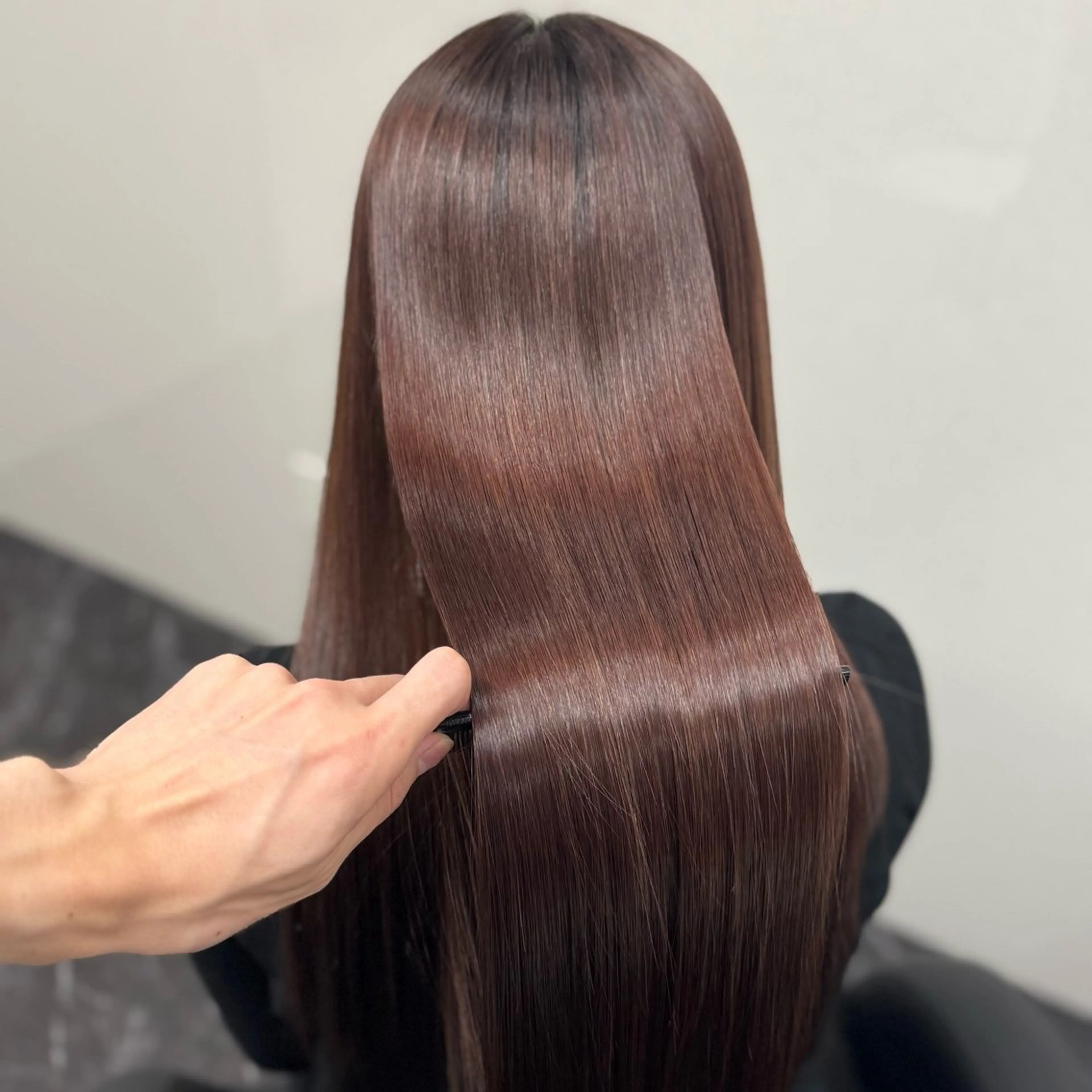 ロング パーマ 髪質改善 縮毛矯正 トリートメント ブリーチなし Ⅰ 髪質改善カラーのヘアスタイル