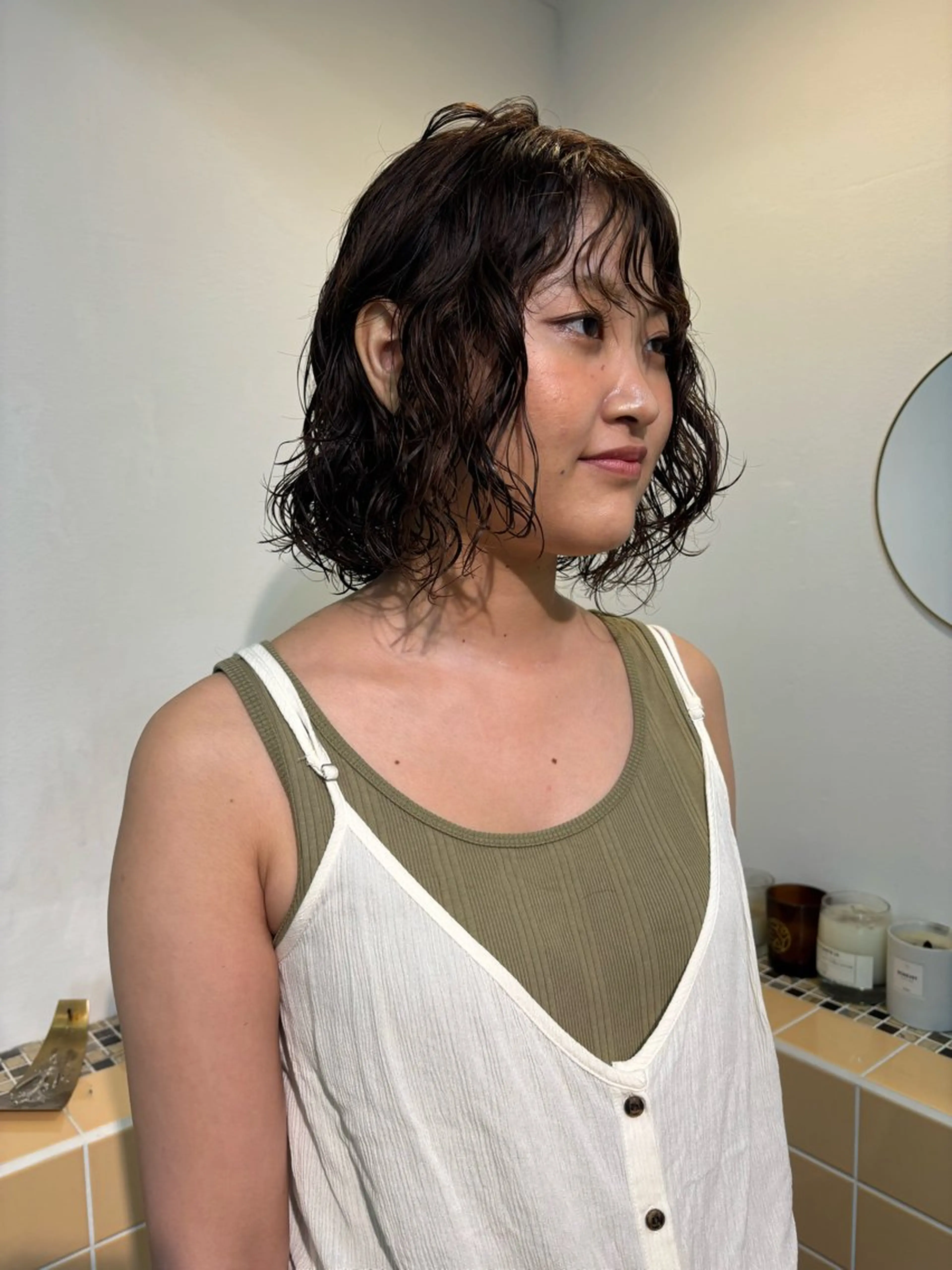 ショート カラー パーマ カット パーマ sakura🌸 レイヤー/韓国ヘアのヘアスタイル