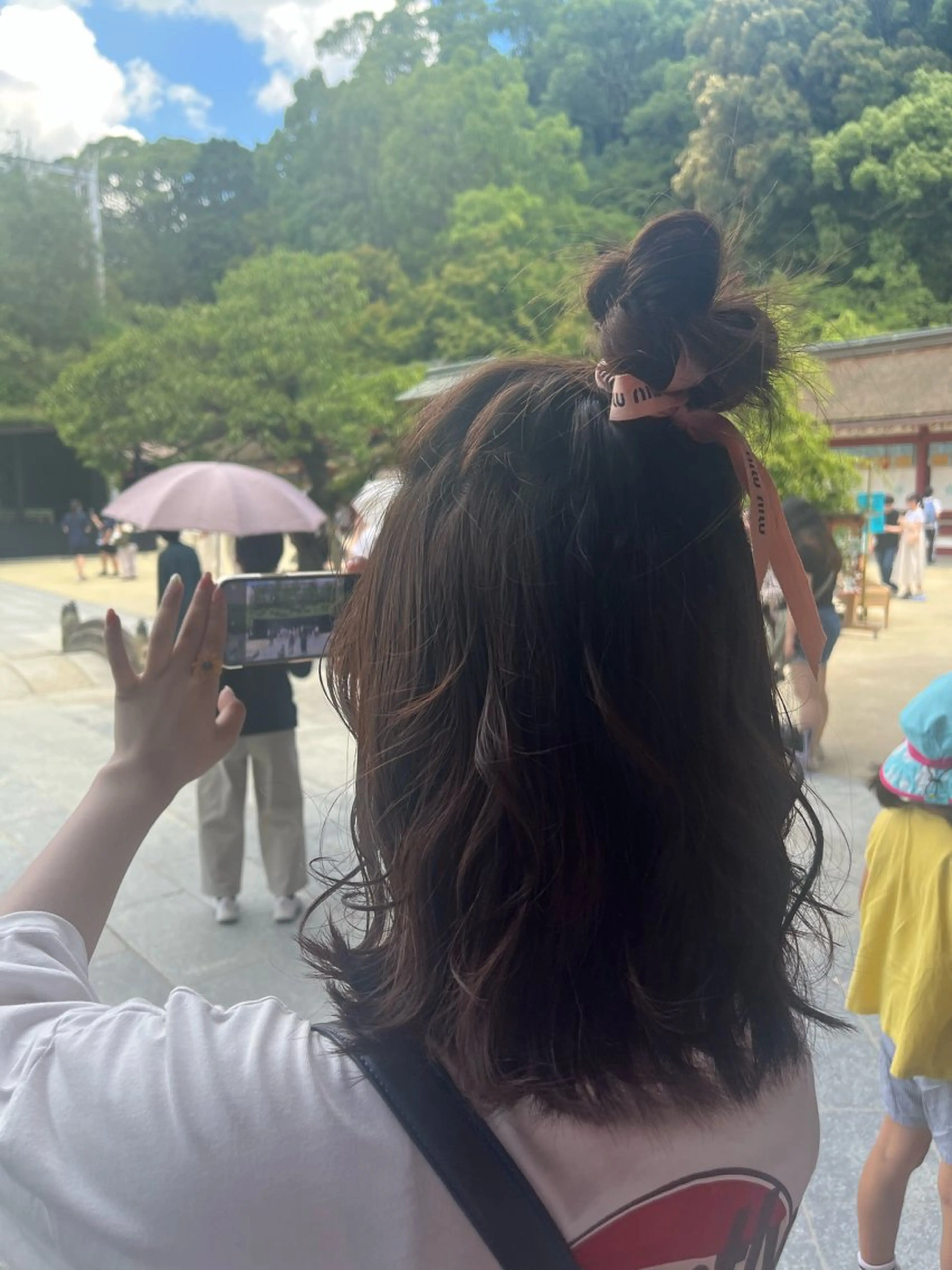 ミディアム ヘアアレンジ お団子ヘア A･One  青山店所属・🦎今川 かりん🦎のヘアスタイル