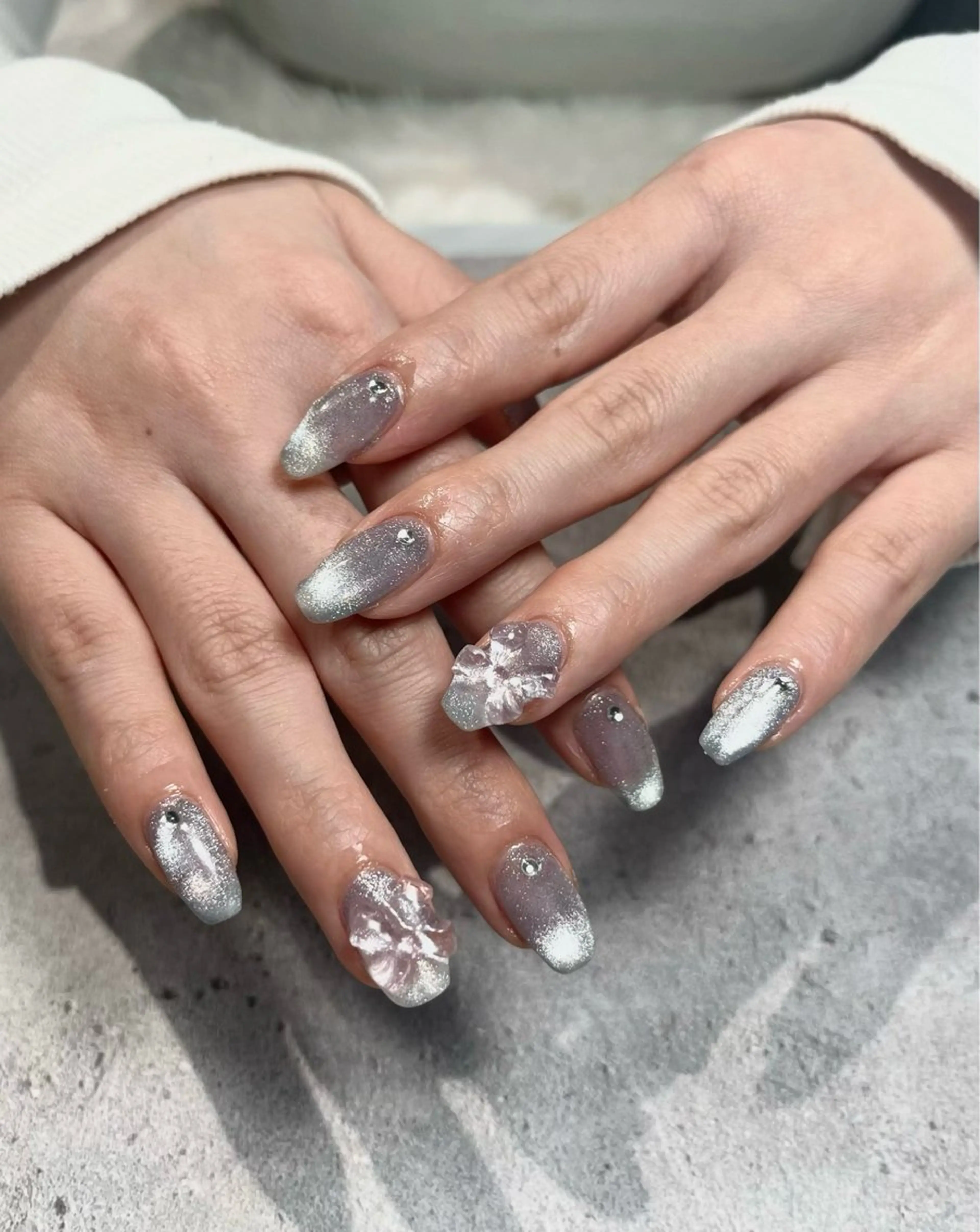 ネイル ハンドネイル 韓国長ネイル 長さだし rinory仙台駅西口2号店所属・rinory西口 2号店 /Fukaのネイルデザイン