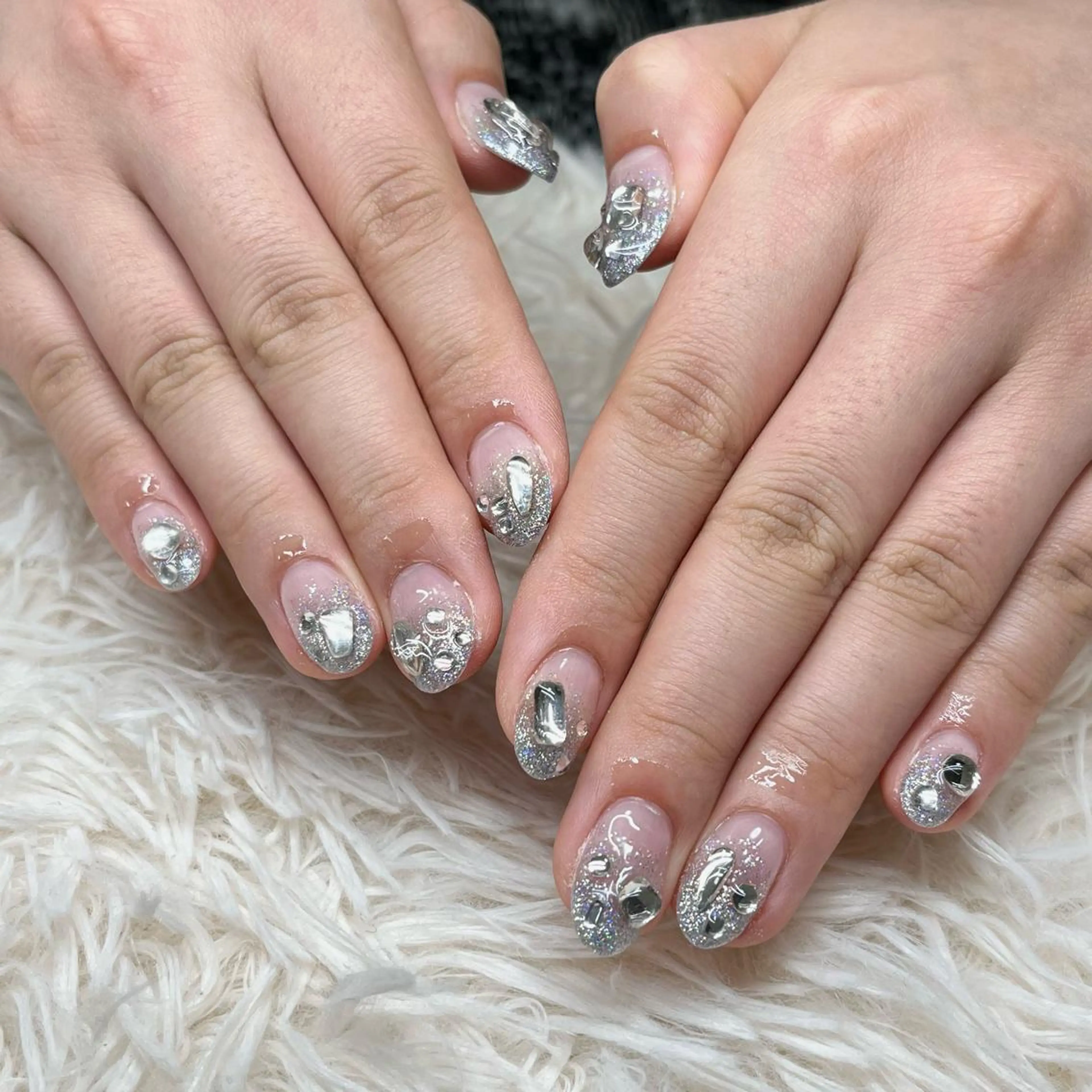 ネイル アートネイル クリアネイル フレンチネイル ジェルネイル ガラスフレンチ 🐕‍🦺Yappy 💗A-tanのネイルデザイン