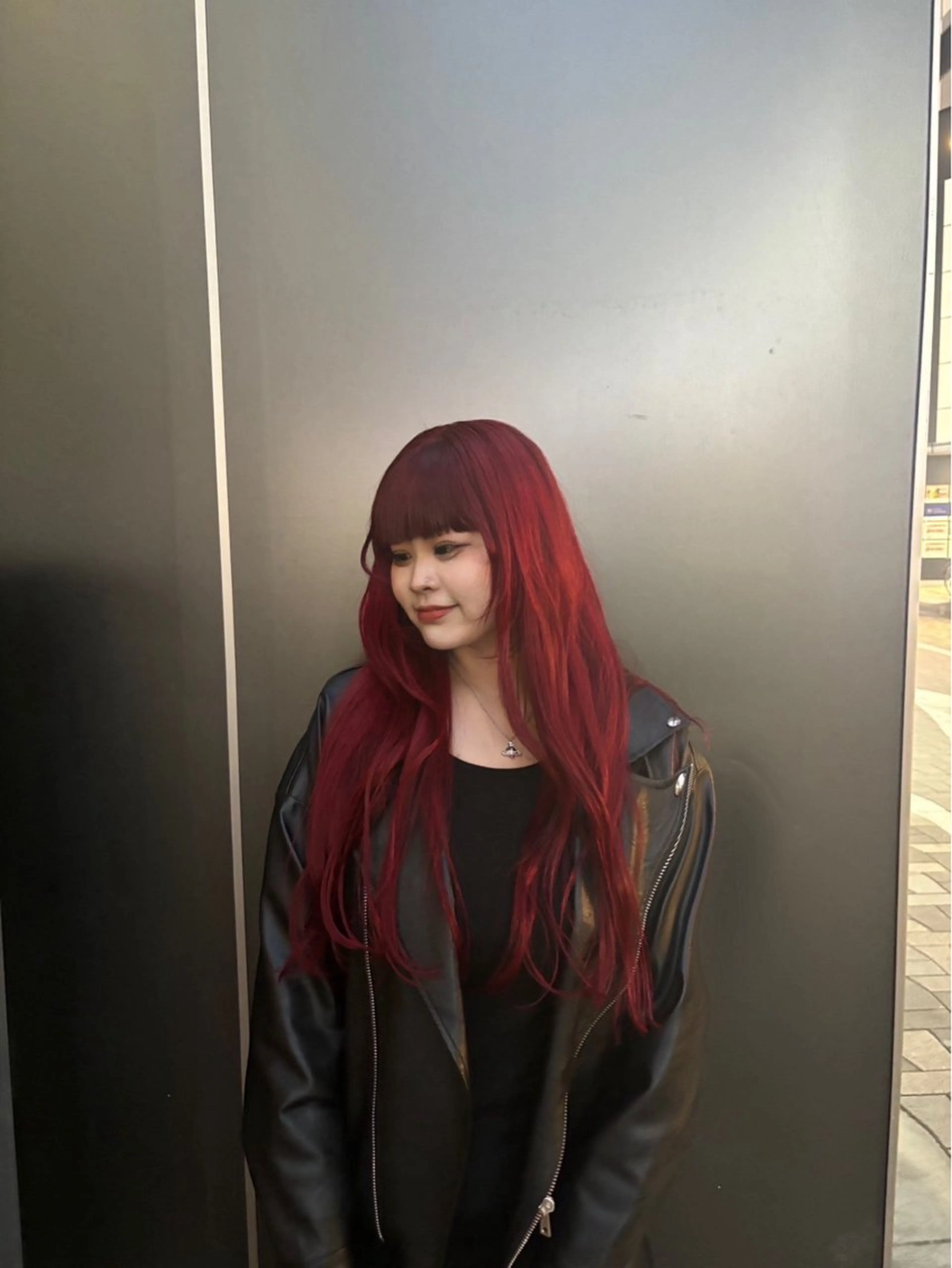 セミロング カラー ヘアアレンジ ケアカラー 中韓🇰🇷暖色/ ワインレッド/らいるのヘアスタイル