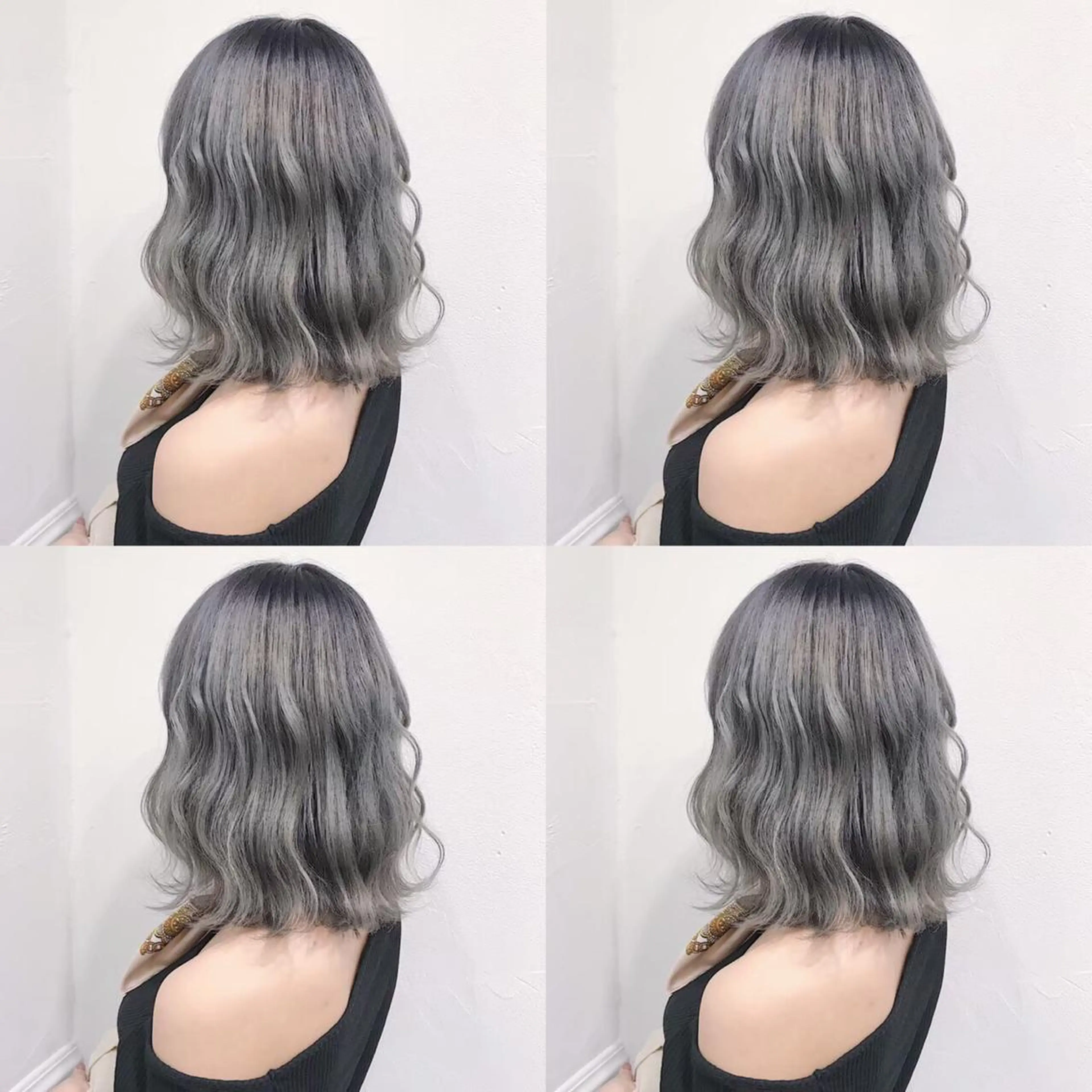 セミロング カラー JuNブリーチに 縮毛矯正するプロのヘアスタイル