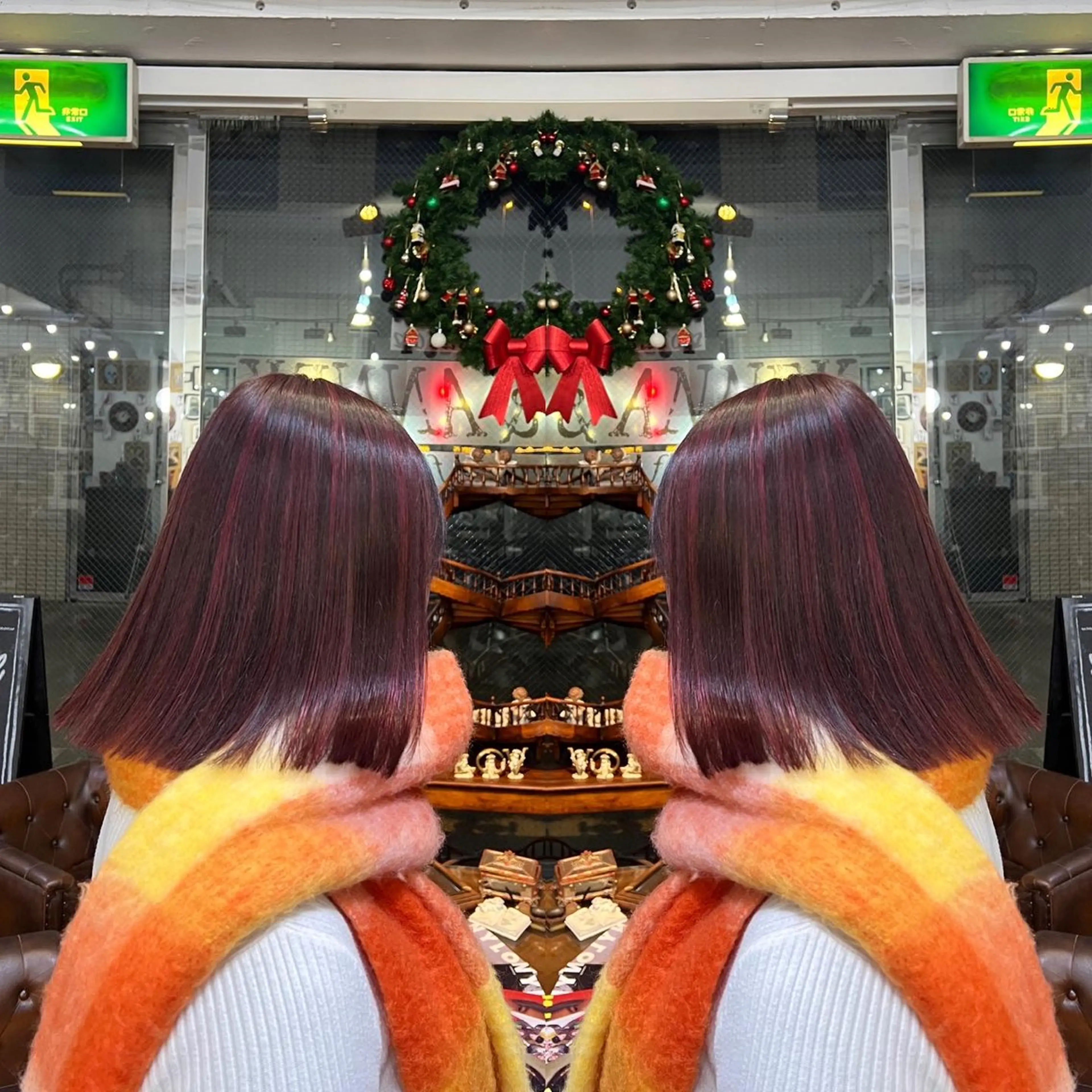 セミロング カラー レイヤー/ボブ/ ミニボブ/AOIのヘアスタイル