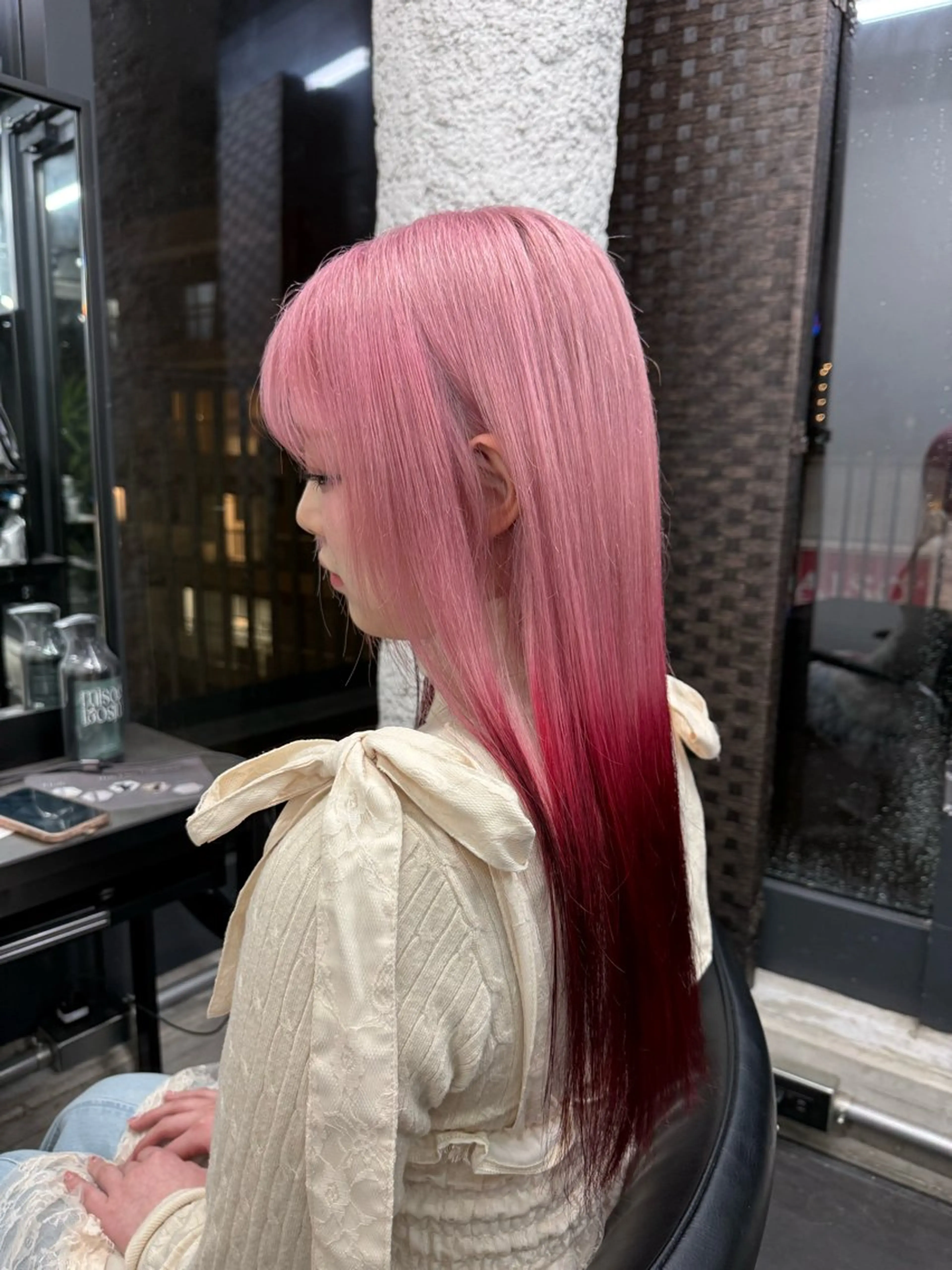 ミディアム カット ヘアカラー トリートメント 秋山 輝星のヘアスタイル