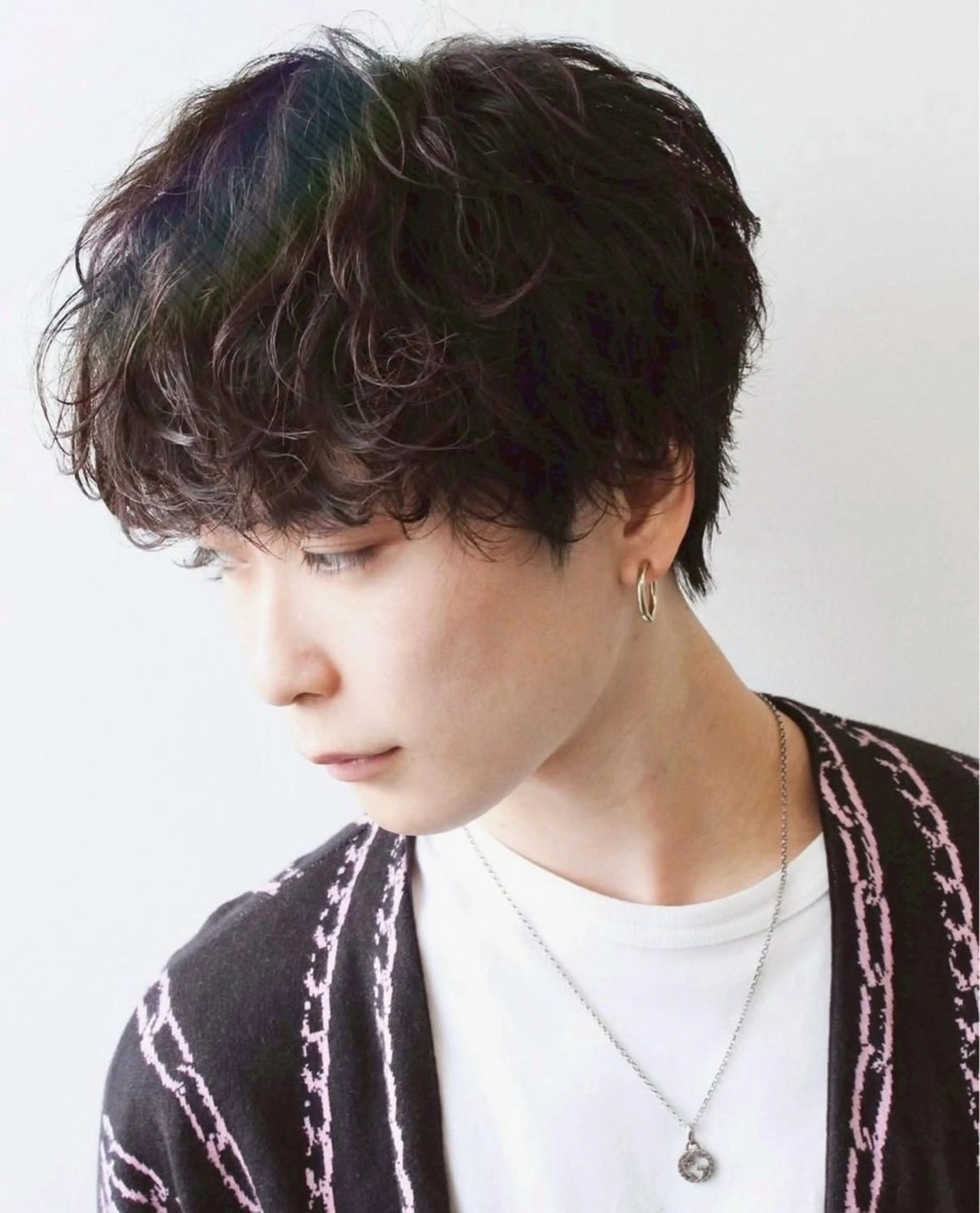 ショート カラー パーマ メンズ ヘアカラー 因幡 颯のヘアスタイル