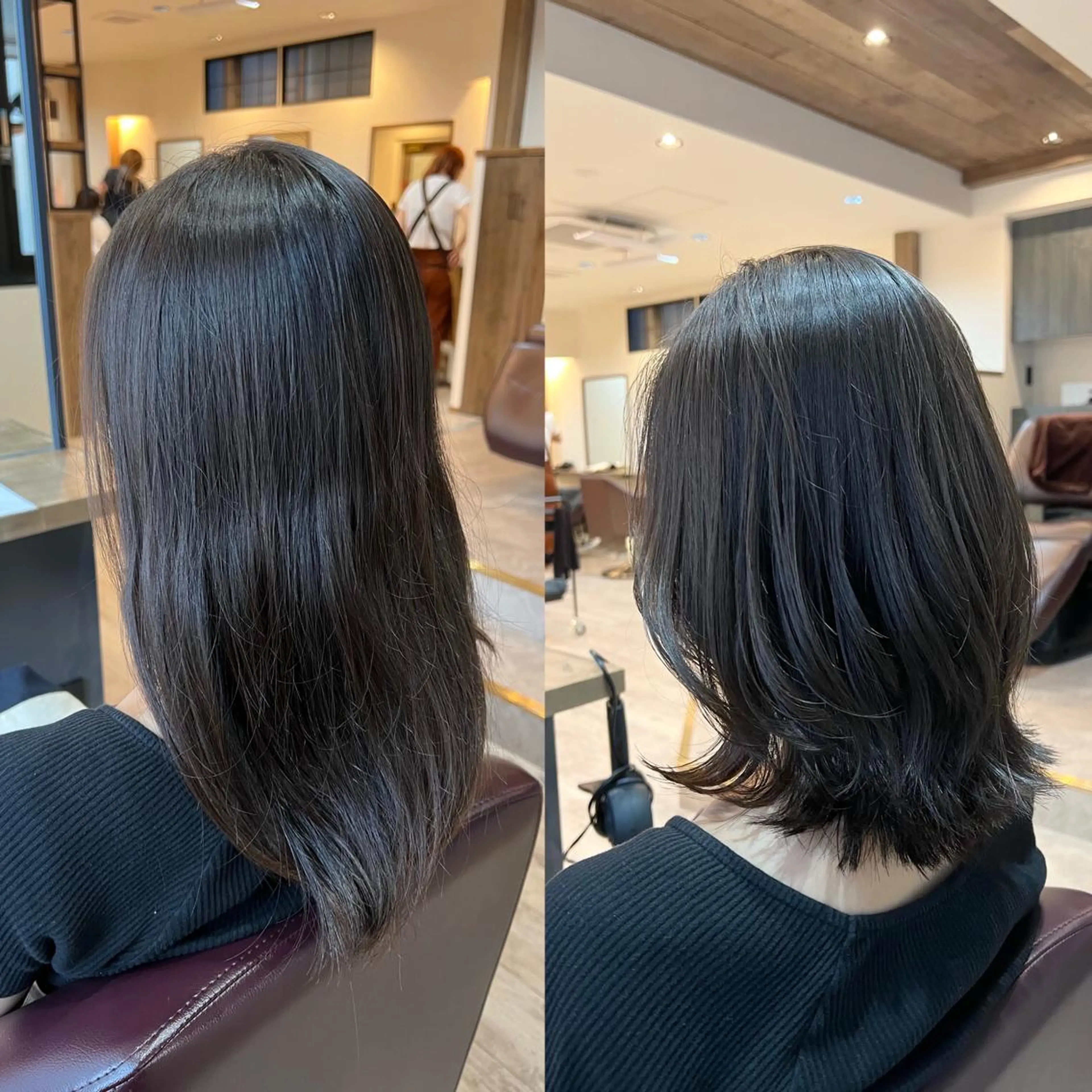 ミディアム くびれヘア レイヤーカット 小顔カット カット 工藤 梨花のヘアスタイル