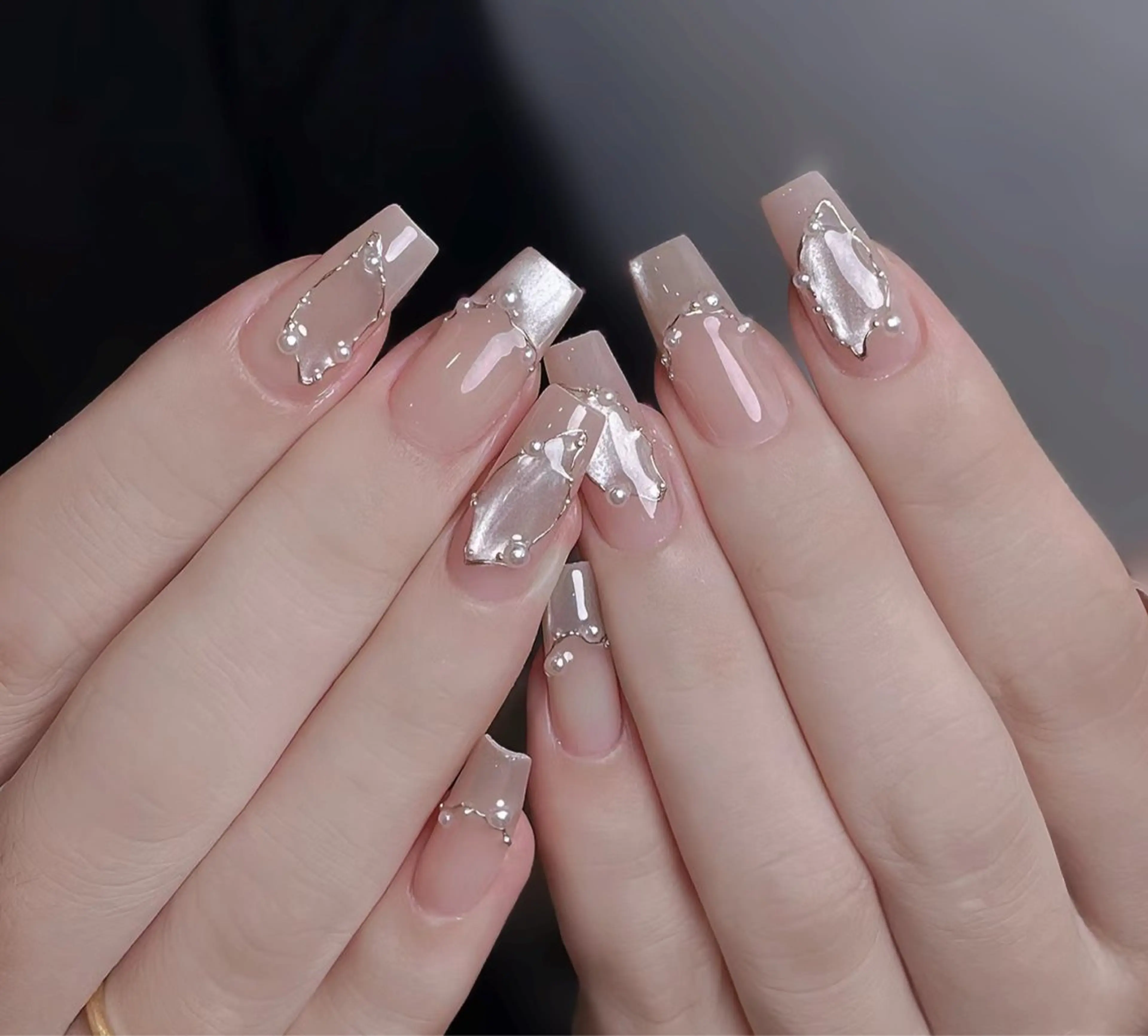 ネイル アートネイル チークネイル 長さ出し フレンチネイル ジェルネイル YK Beauty Salonのマツエク・マツパデザイン