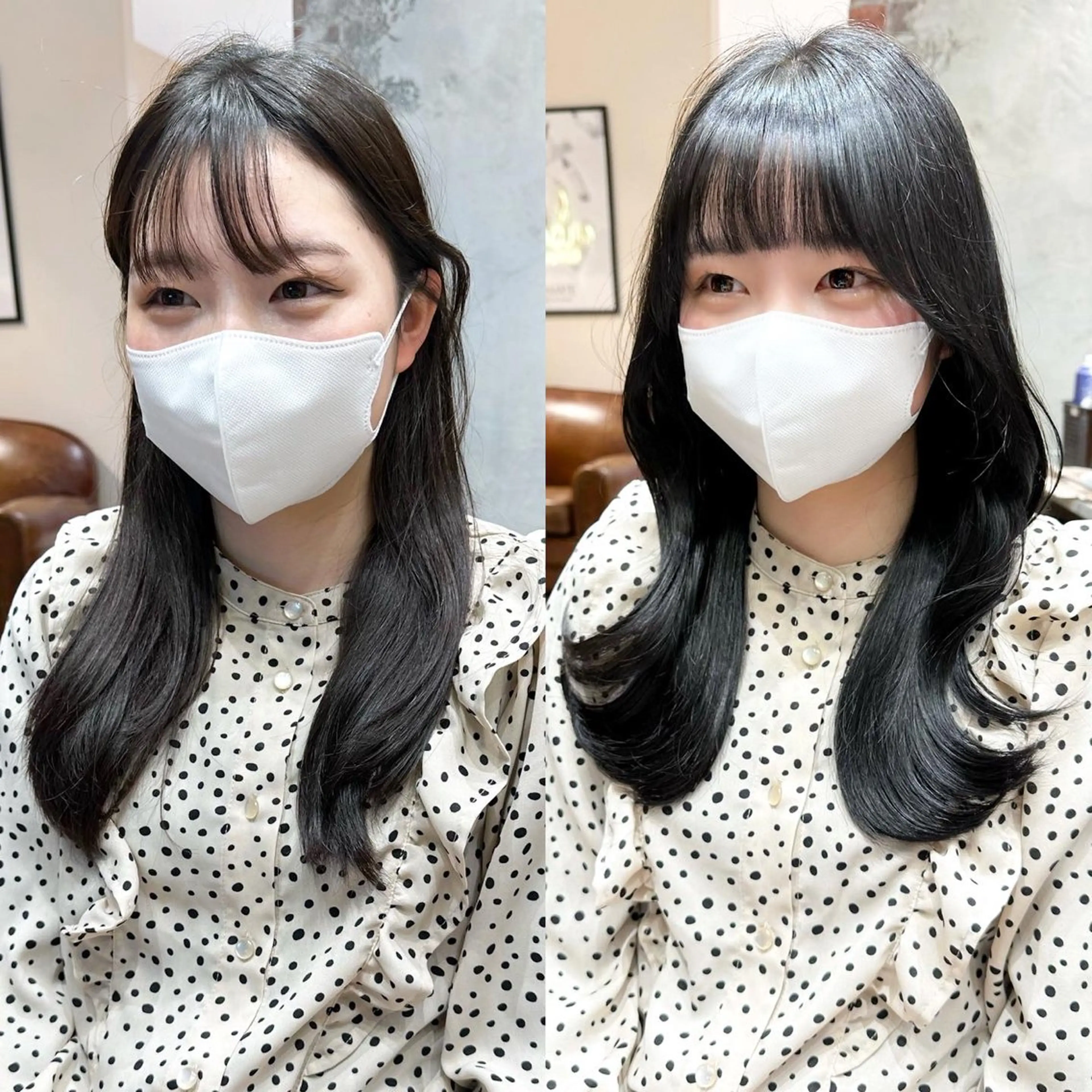 セミロング カラー ベージュカラー ブラウンカラー ブラウンベージュ くびれヘア 顔周りカット カット ヘアカラー トリートメント 顔周り/くびれヘア 韓国ヘア💕風間るなのヘアスタイル