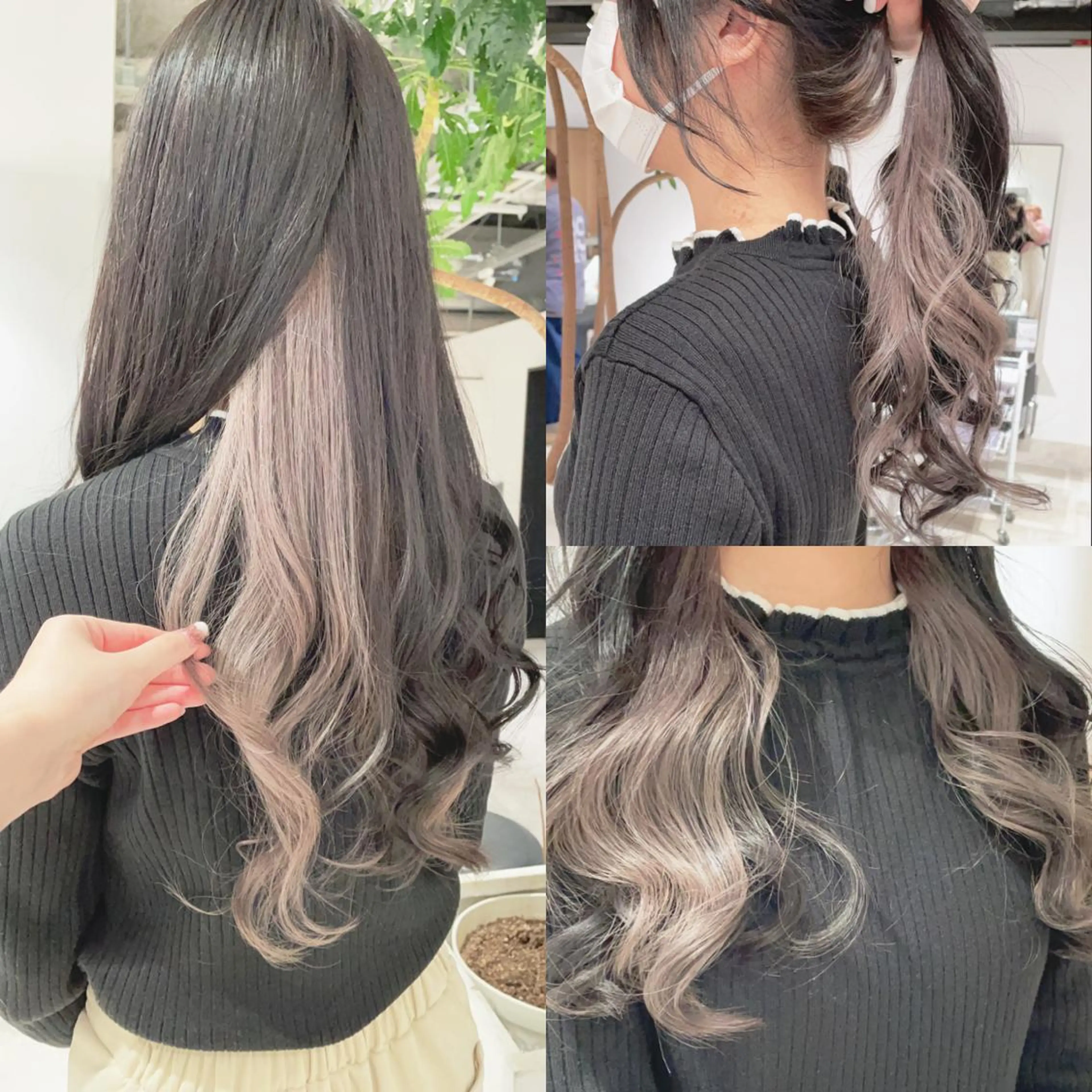 ロング カラー ブリーチ インナーカラー ヘアカラー トリートメント 渋谷:インナーカラー ／🍒エリカ🍒のヘアスタイル