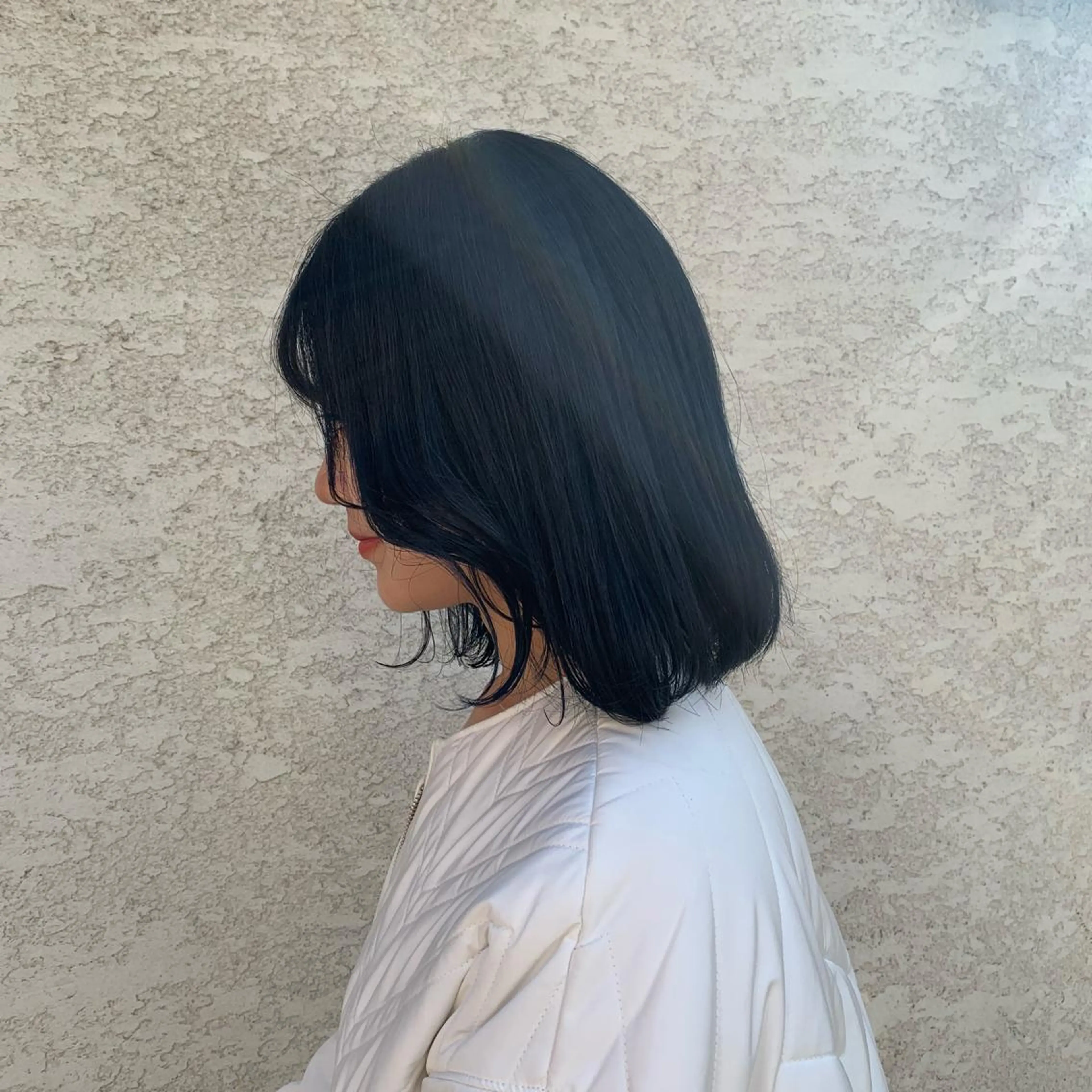 ミディアム カラー ヘアアレンジ ネイビーカラー タンバルモリ 韓国風ヘア 韓国×巻ける髪質改善 💍maki💍のヘアスタイル