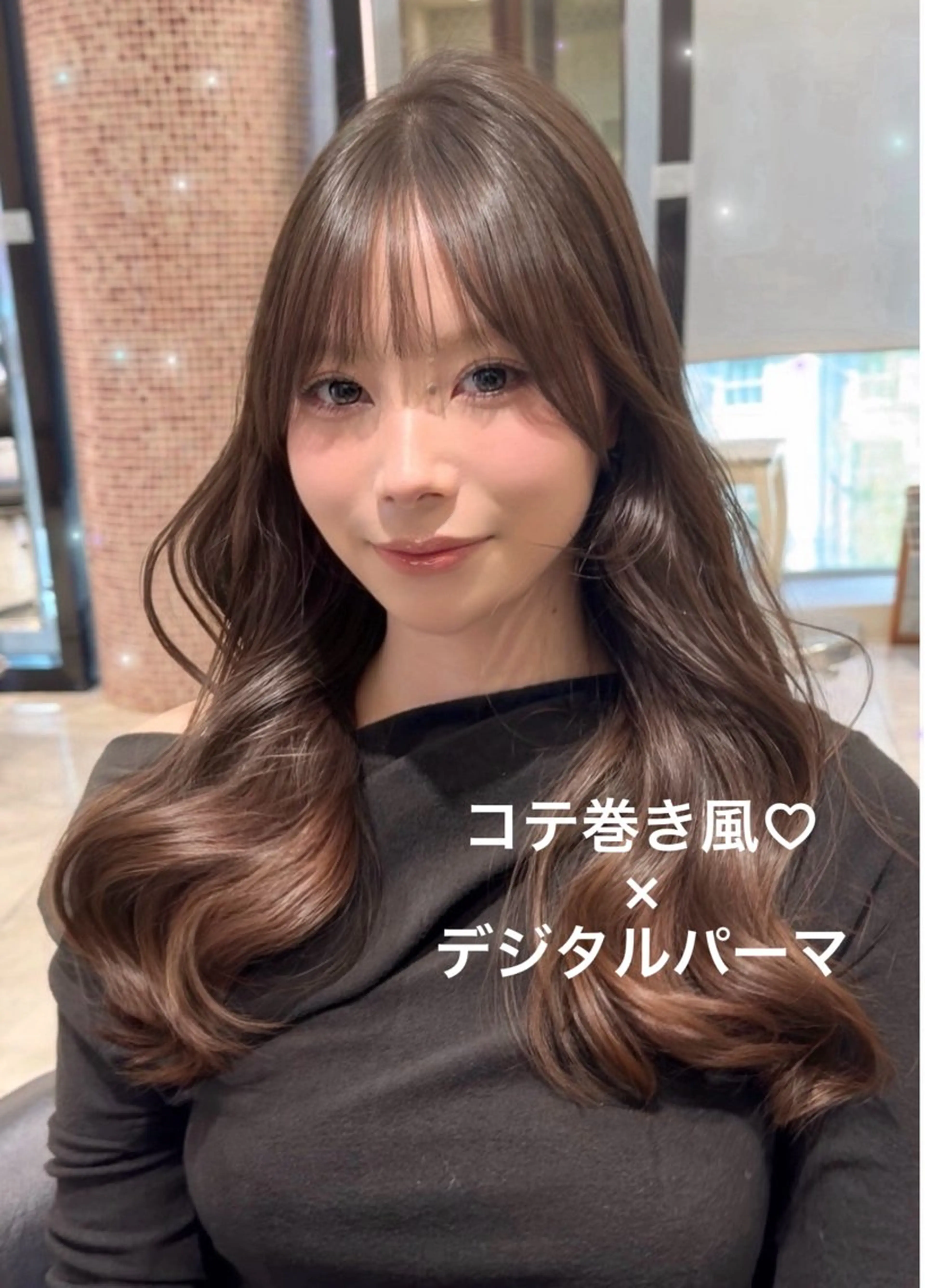 セミロング パーマ セミロングパーマ パーマ 顔周り/透明感/銀座 🩵りのせのヘアスタイル