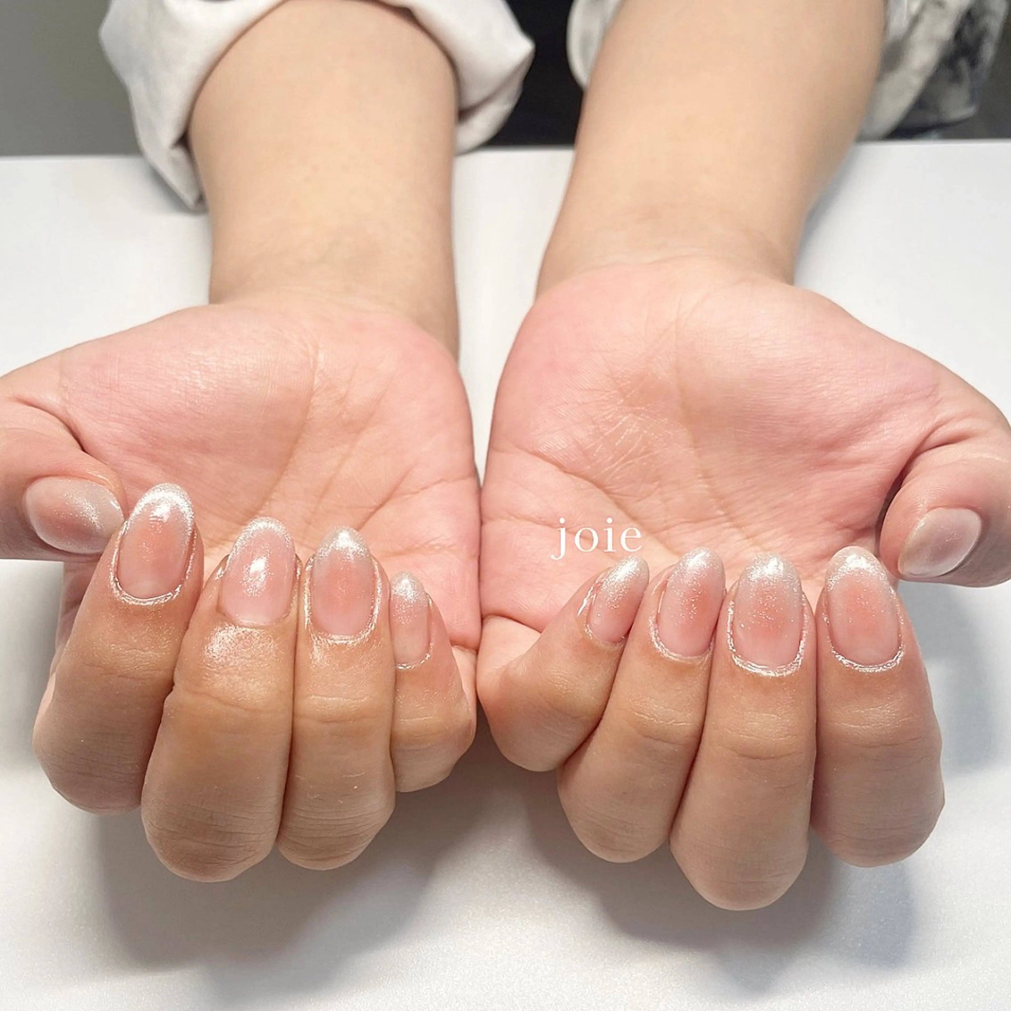 ネイル チークネイル フレンチネイル マグネットネイル オレンジ Nailist Mikuのネイルデザイン