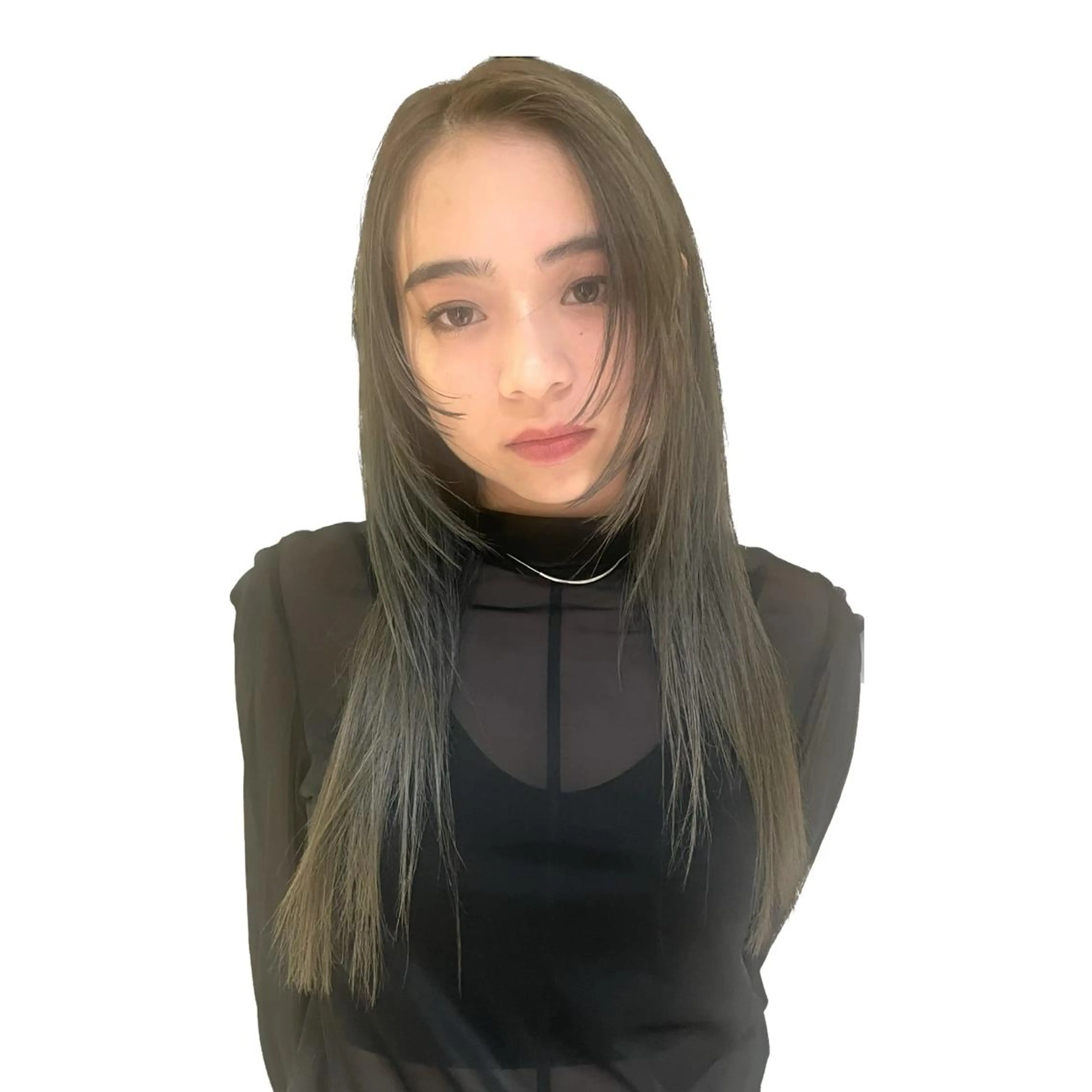 ロング カラー 透明感カラー ダブルカラー レイヤーカット hollo 原宿所属・ハイトーンカラー/ ダブルカラー/EMIのヘアスタイル