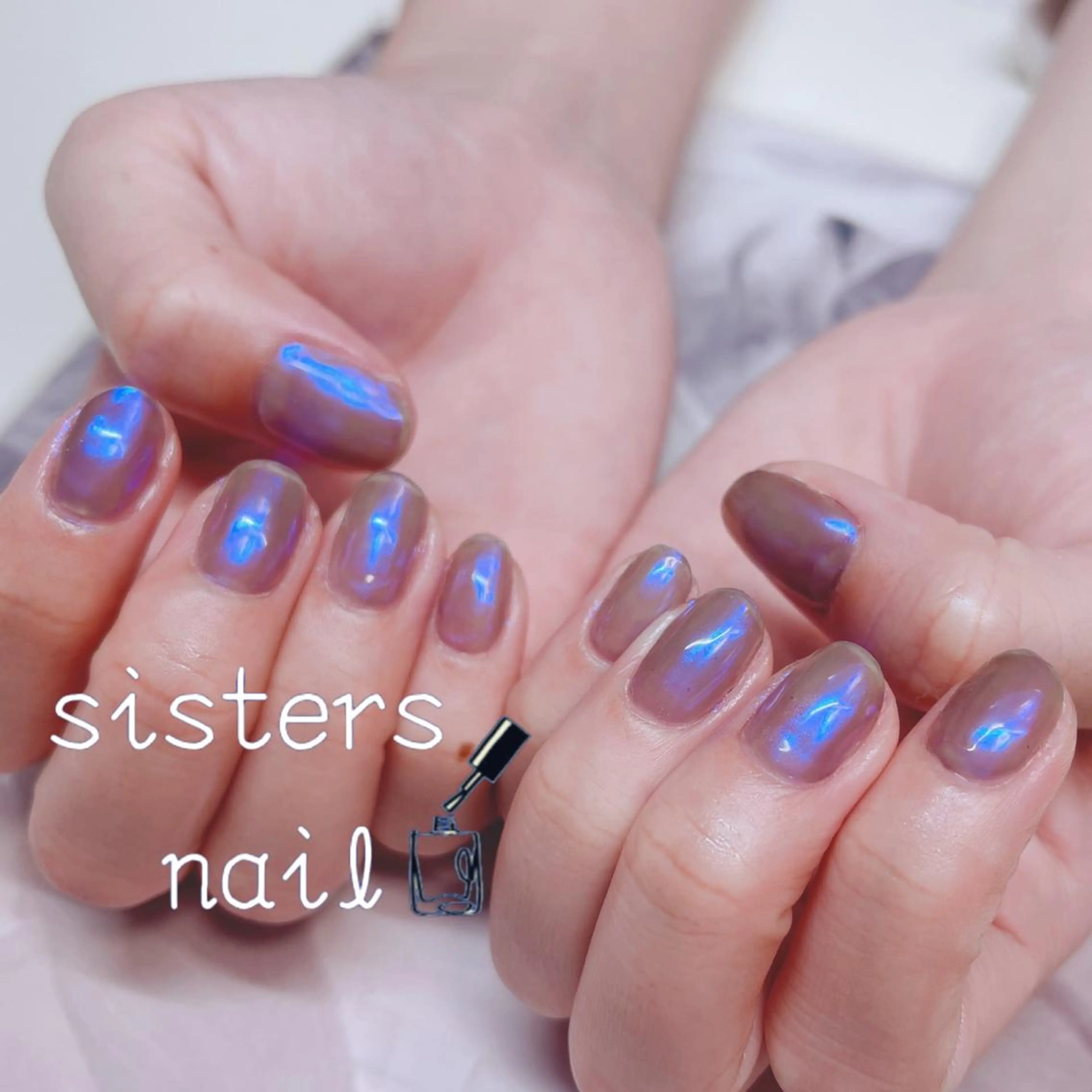 ネイル アートネイル オーロラネイル 氷ネイル・うるうるネイル ミラーネイル ニュアンスネイル sisters nail.fのネイルデザイン